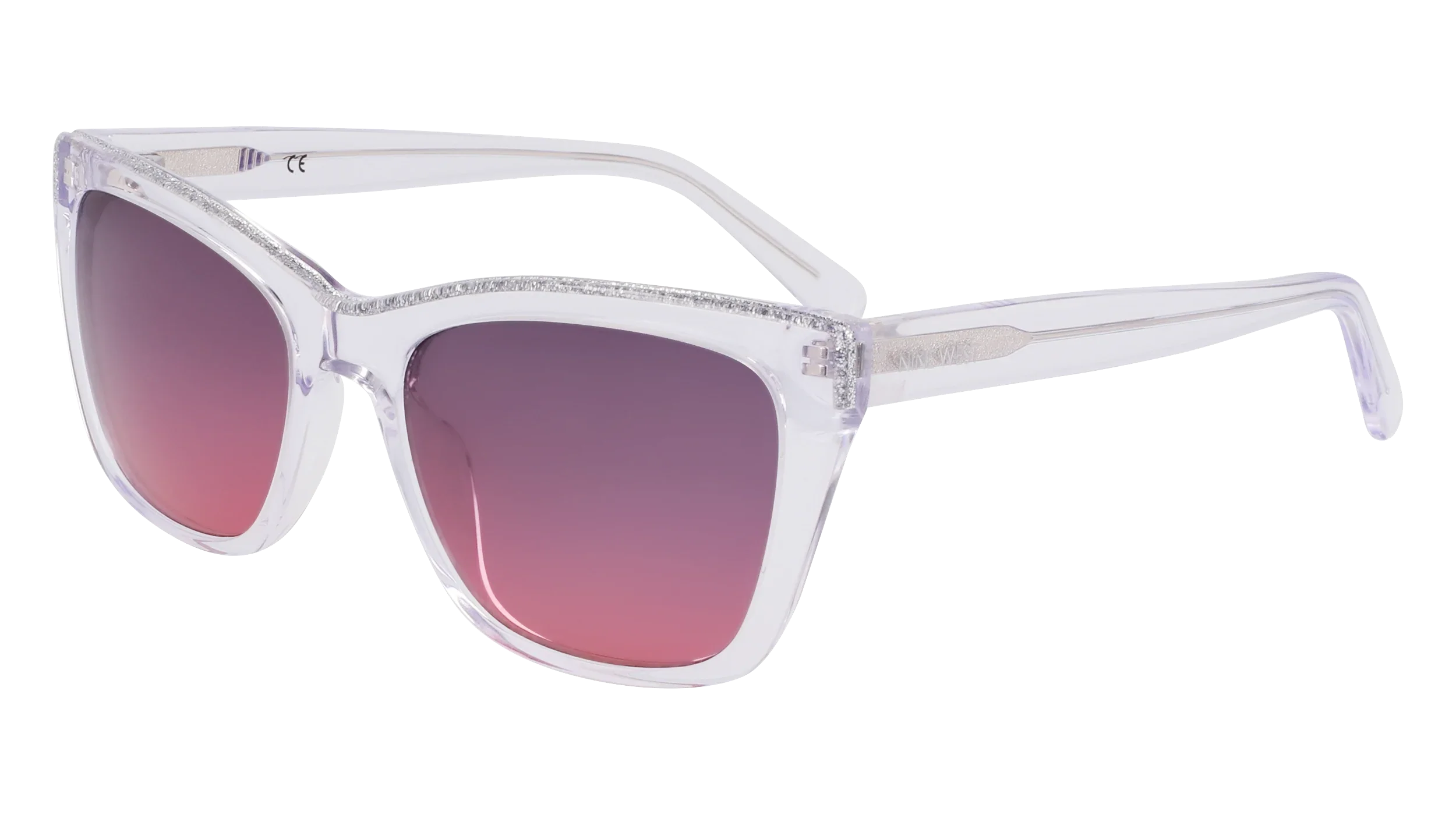 Authentic Nine West NW664S Ladies Sunglasses Crystal Clear Pink Gradient 53-18-140
