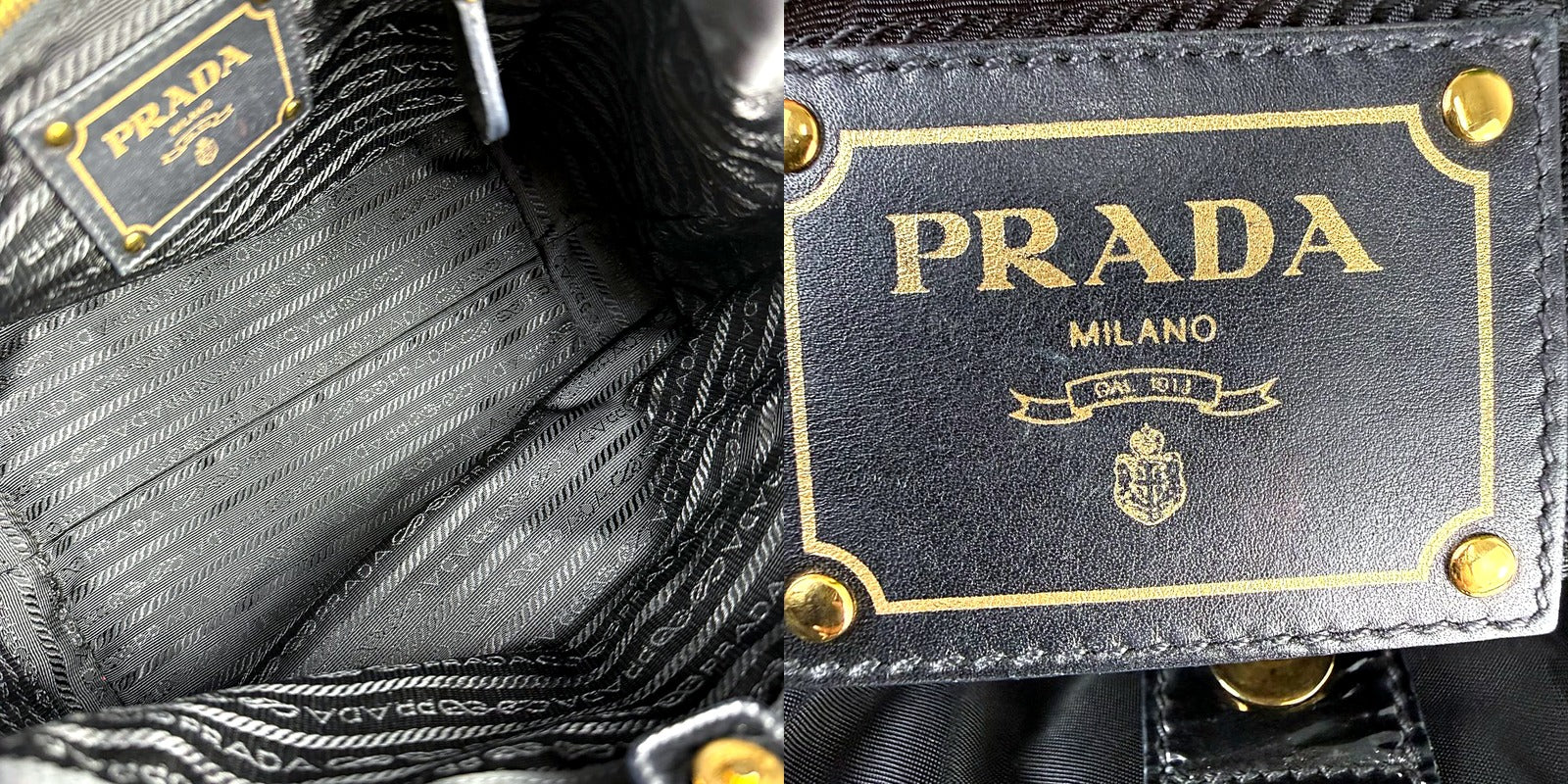 Authentic Prada Milano Black Nylon Tote Bag
