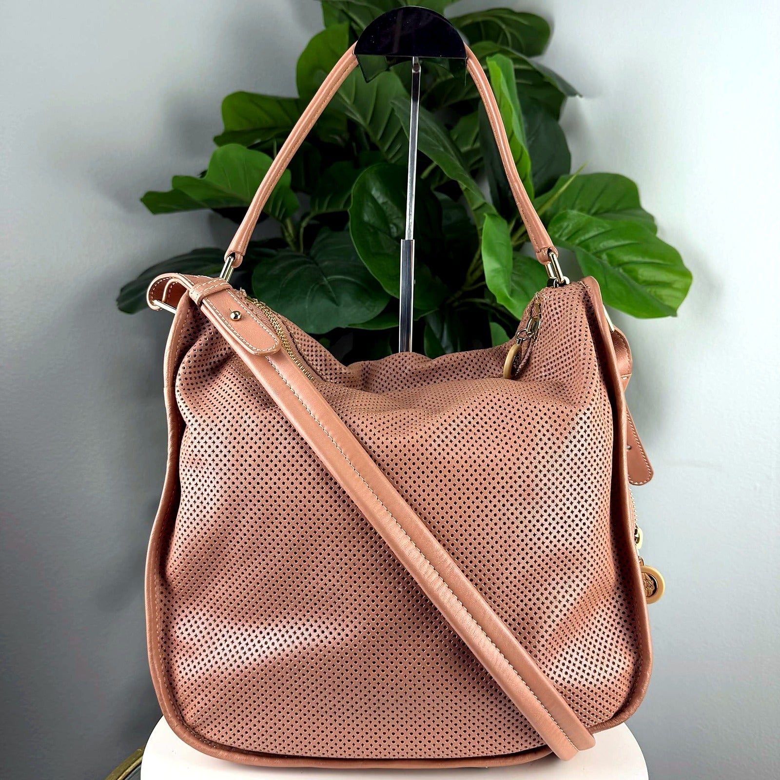 See by Chloe blush perforated hobo front