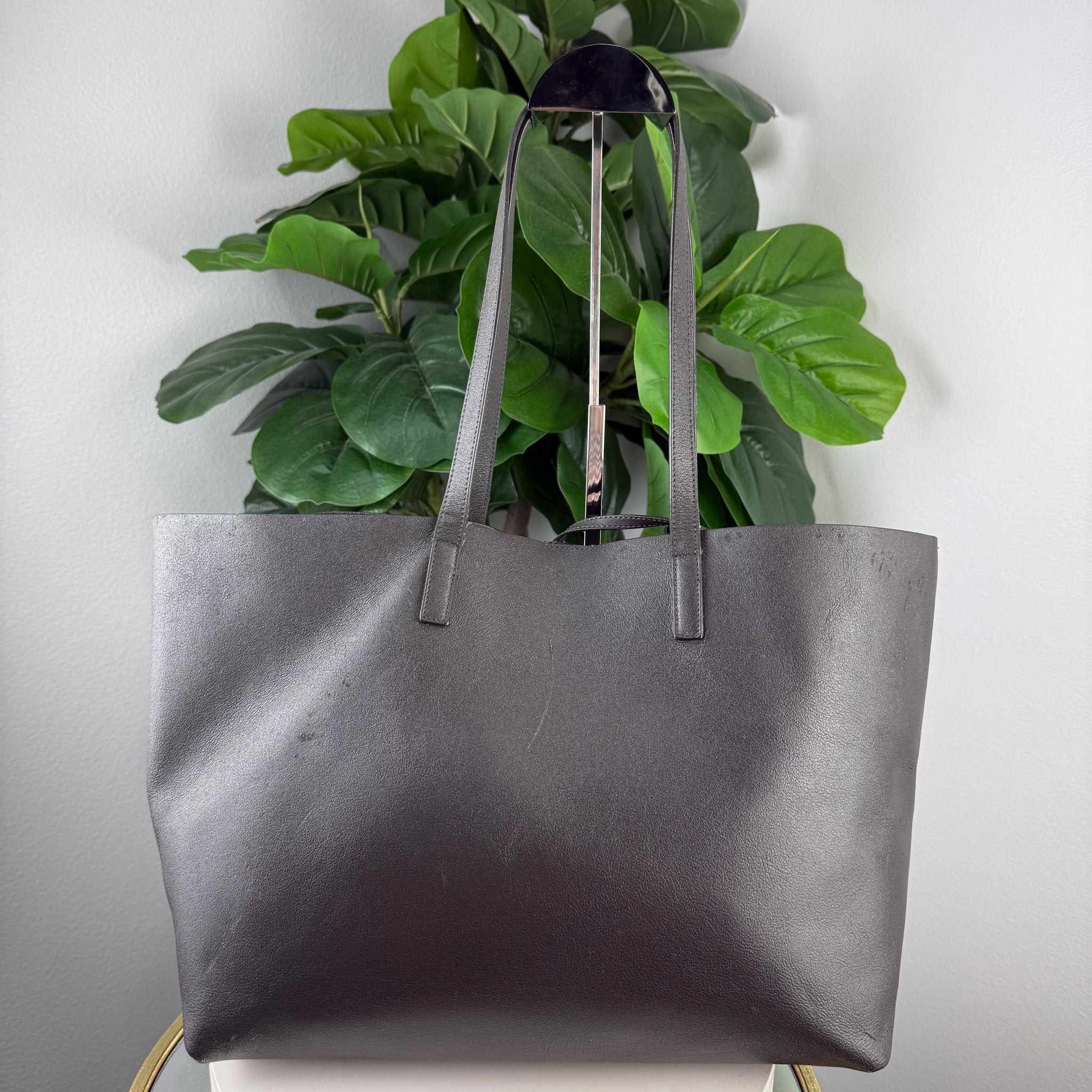 YSL Shopping Tote dark gray - back