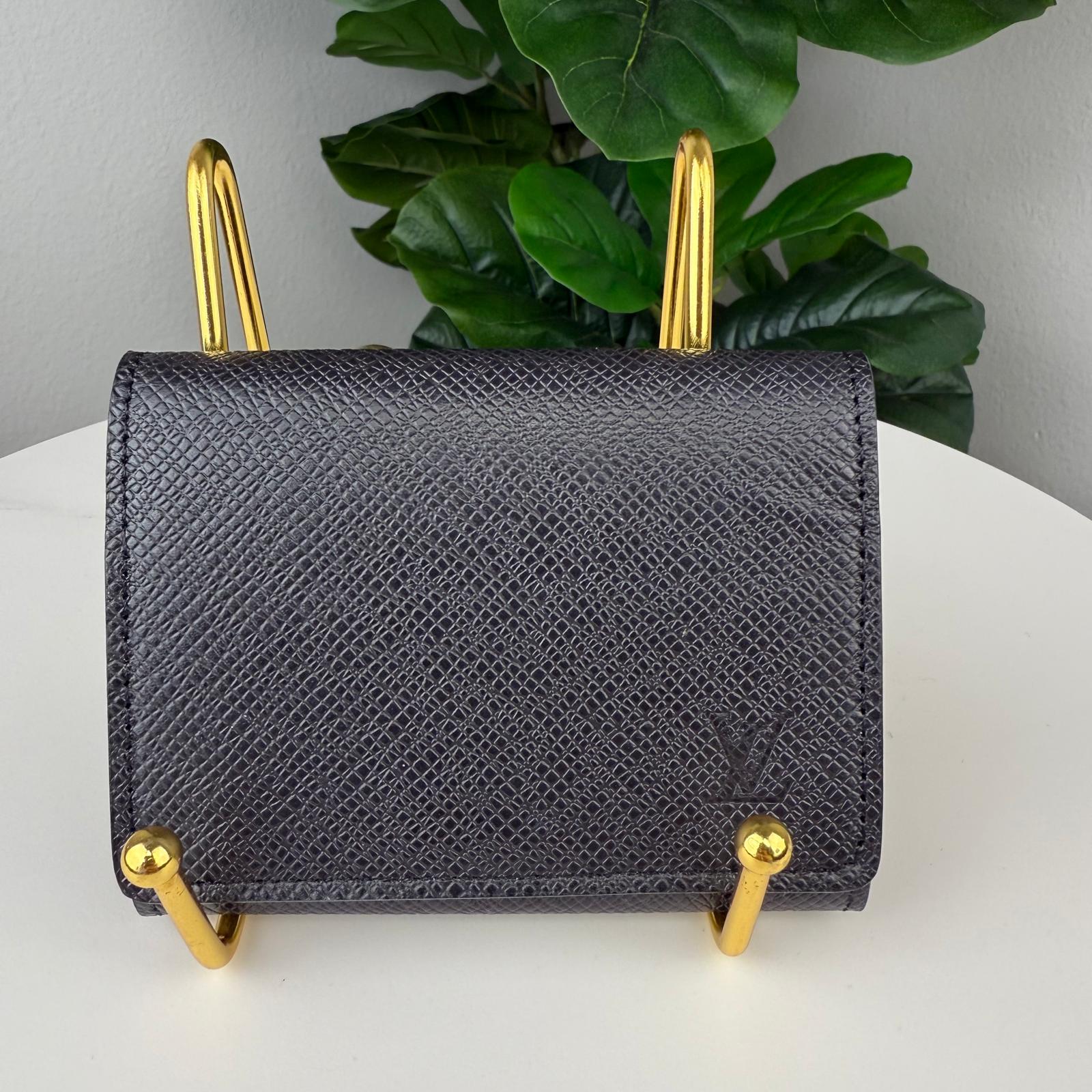 Authentic Louis Vuitton Black Taiga Card Case