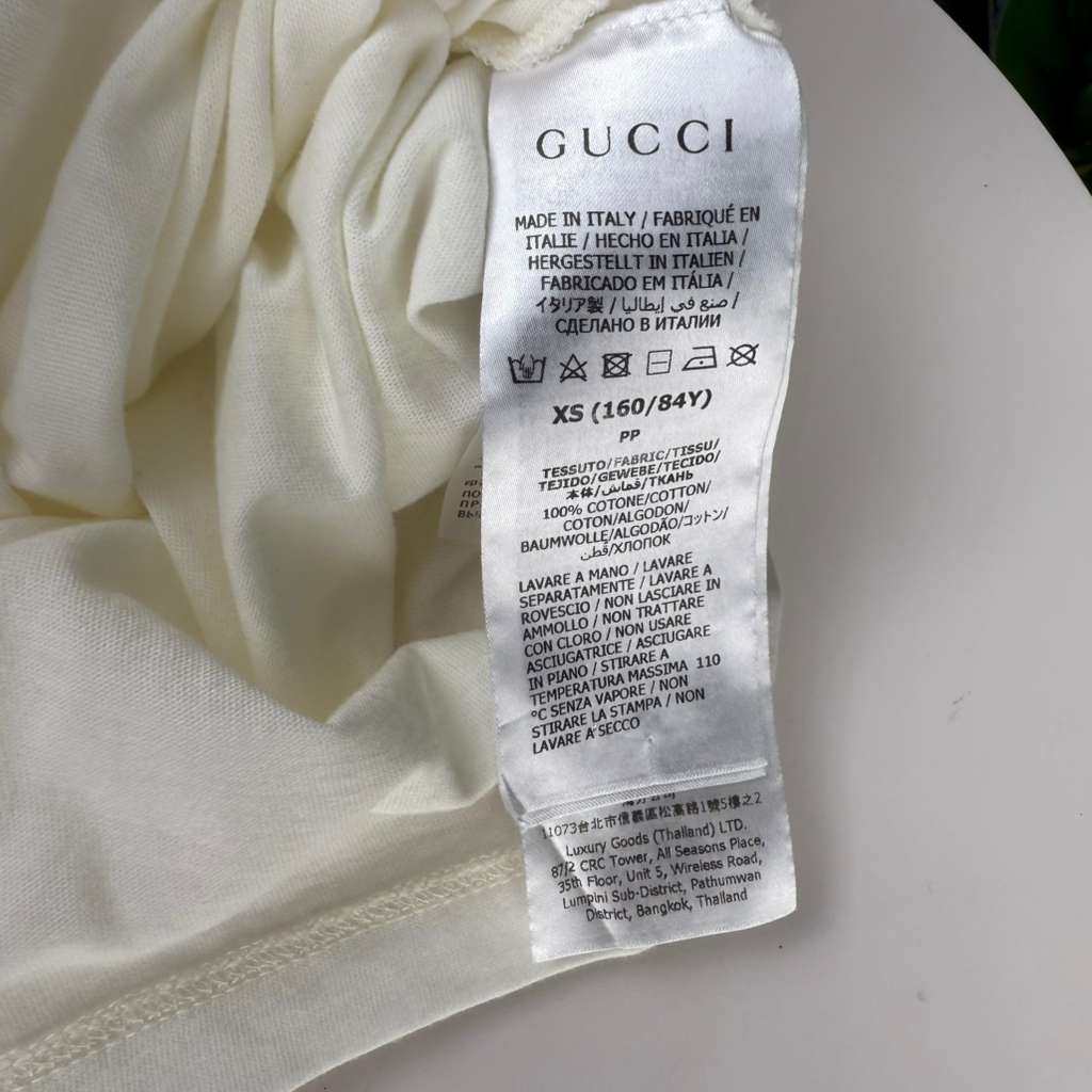 Authentic Gucci Women's Oversized Vintage T-shirt Off-White Cotton Jersey