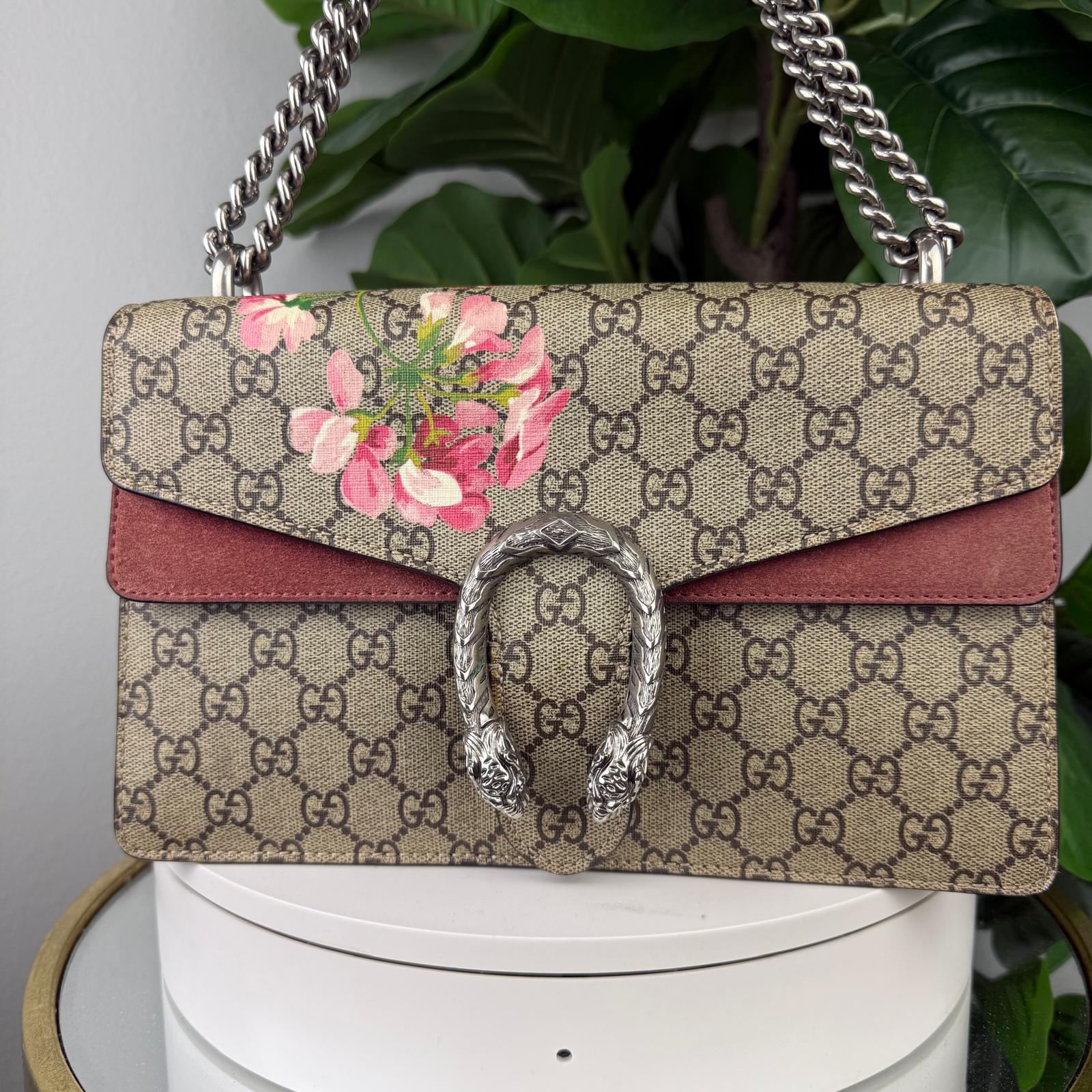 Authentic Gucci Dionysus GG Blooms Monogram Shoulder Bag