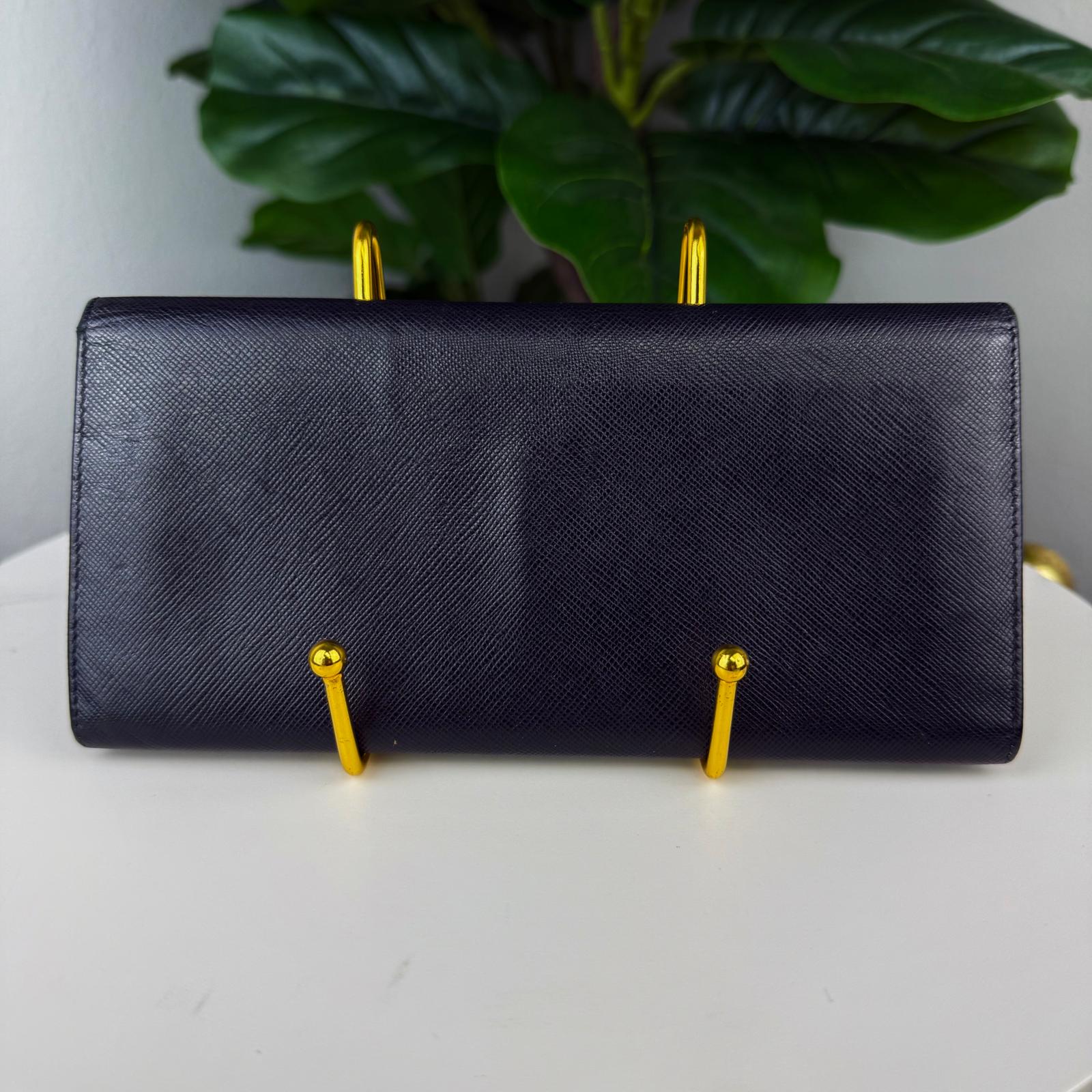Authentic PRADA Saffiano Leather Black Wallet