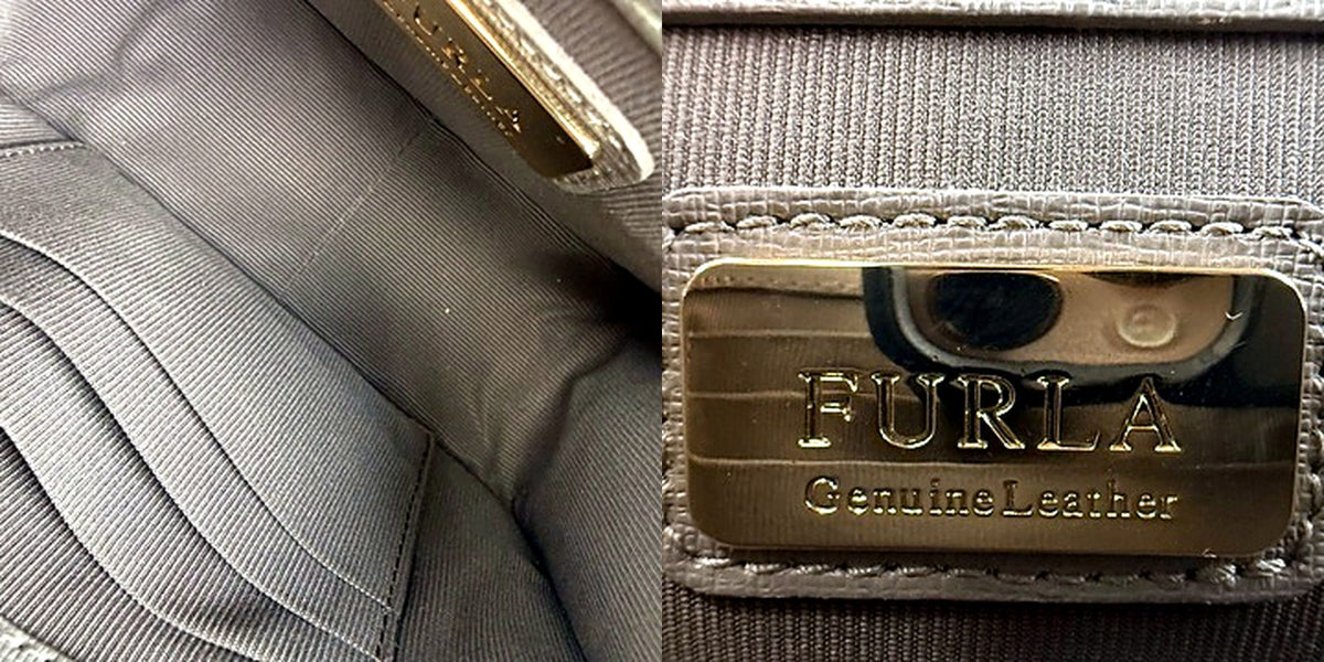 Furla Metropolis mini crossbody - interior and brand plate authenticity detail