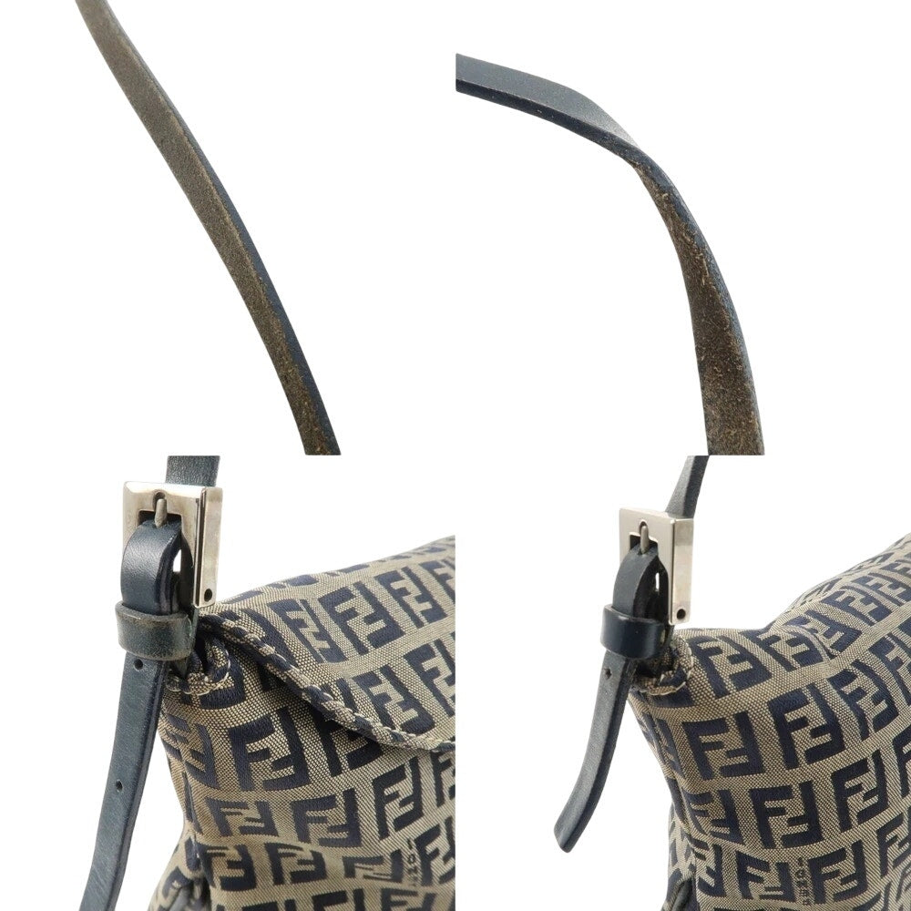 Authentic FENDI Zucchino Mamma Baguette Shoulder Bag
