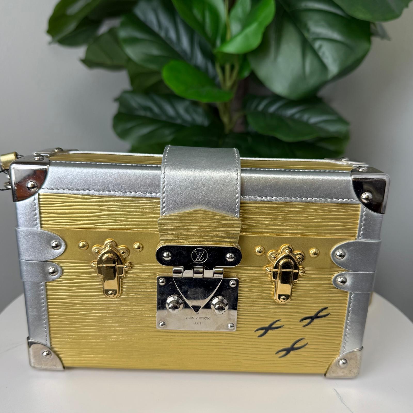 💎Authentic LOUIS VUITTON Metallic Epi Petite Malle Gold