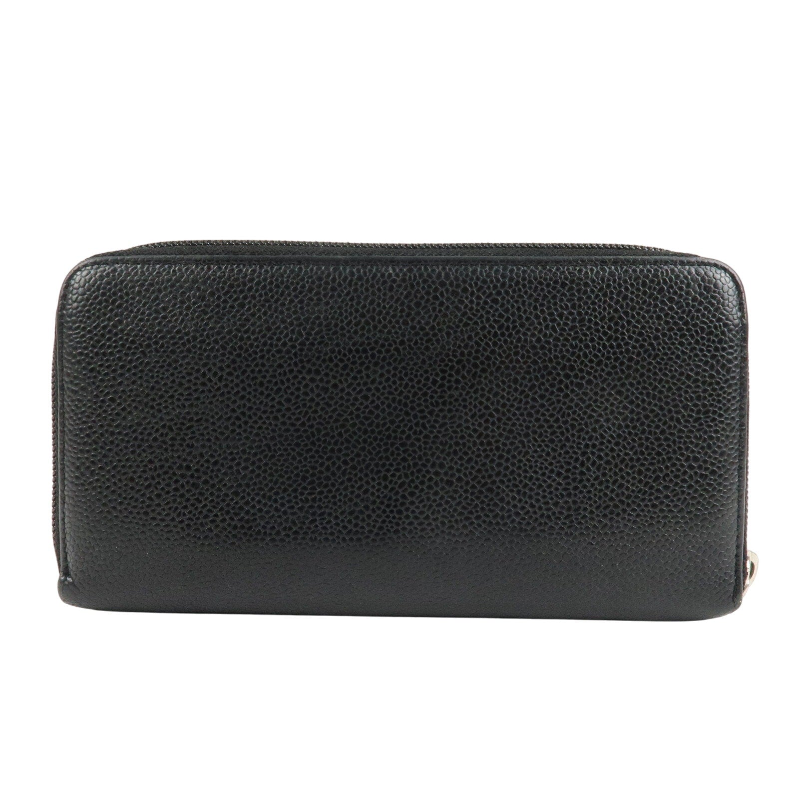 Authentic CHANEL Zip Around Long Wallet Black