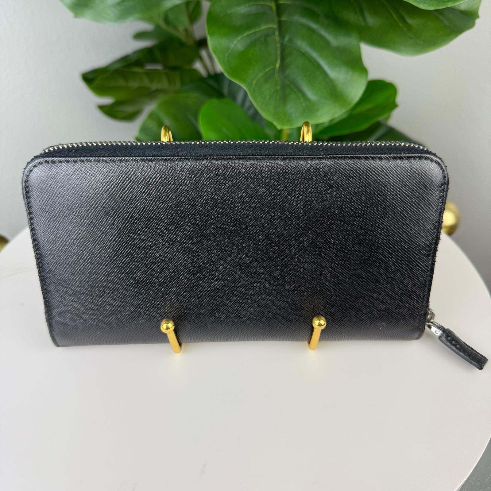 Authentic PRADA Saffiano Leather Black Wallet