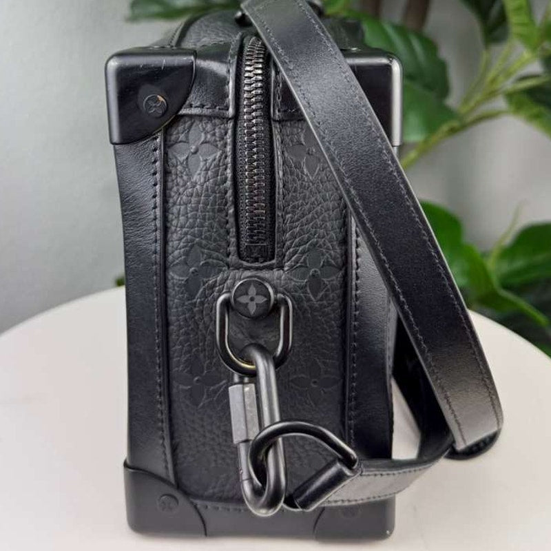 Authentic Louis Vuitton Soft Trunk Monogram-Embossed Taurillon Black