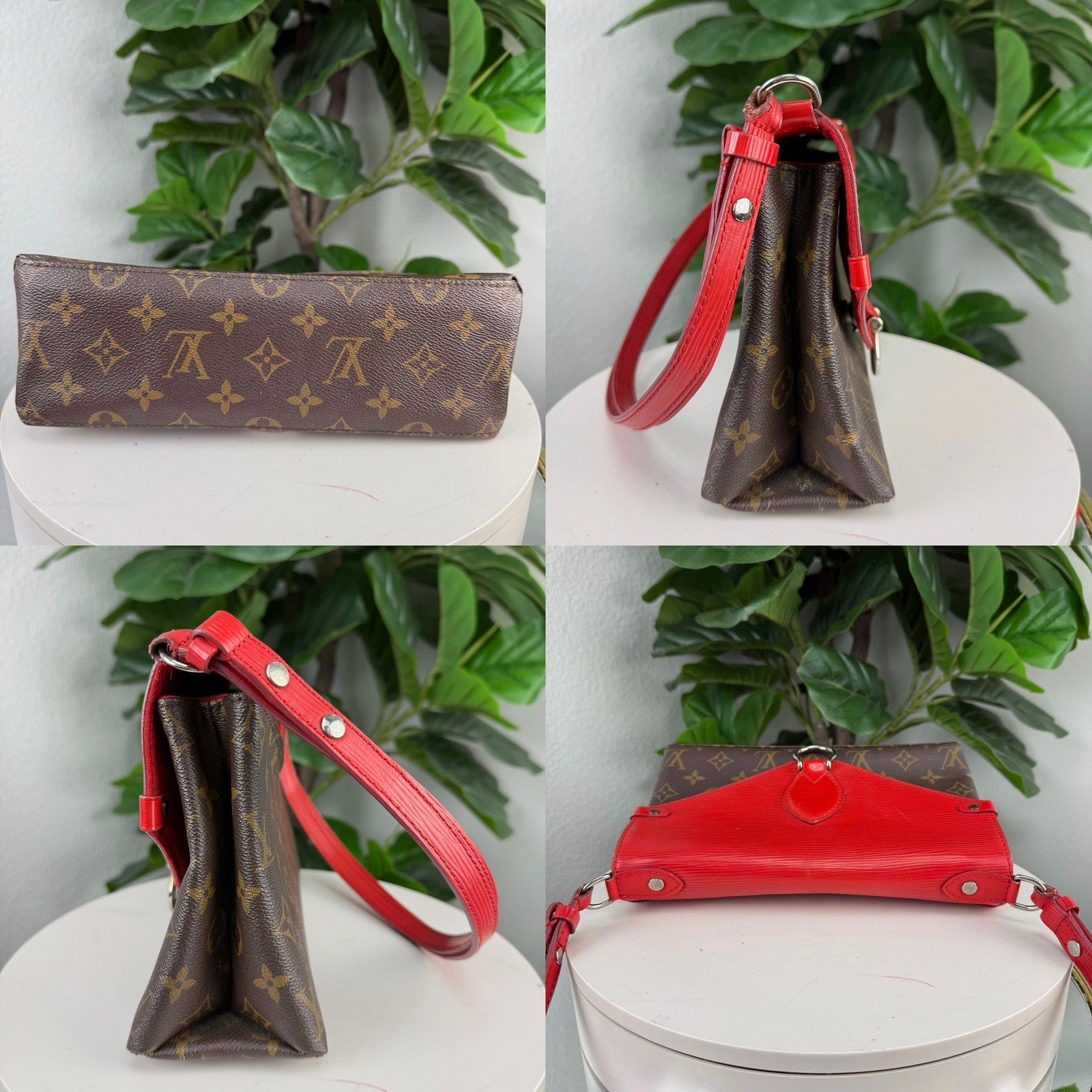 Louis Vuitton St Michael Monogram Red Epi Leather Shoulder Bag Authentic Pre Owned