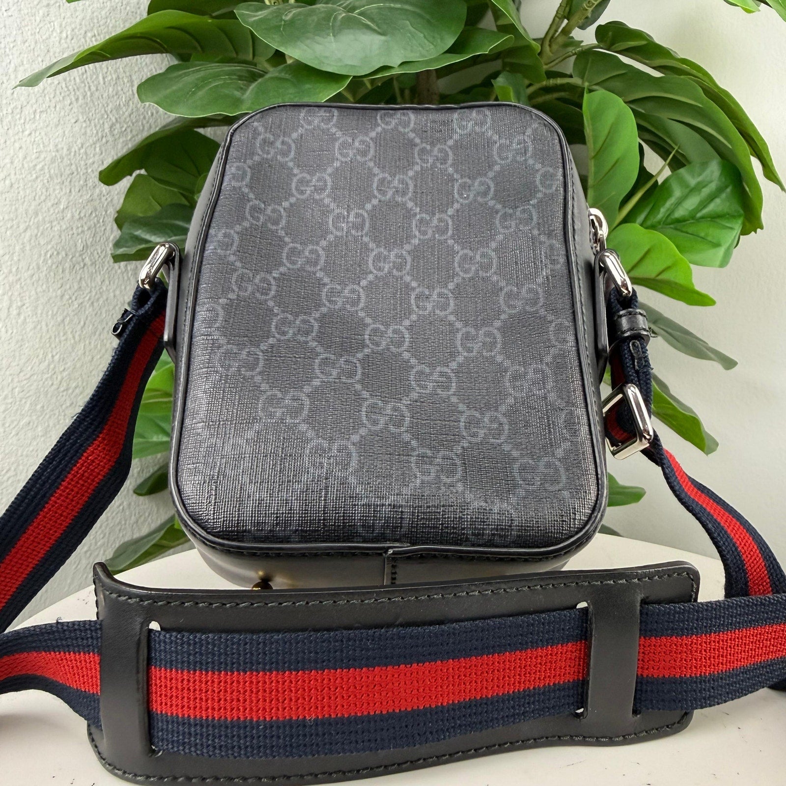 Gucci Ophidia Mini Messenger Bag GG Supreme Canvas Sherry Web Crossbody Authentic