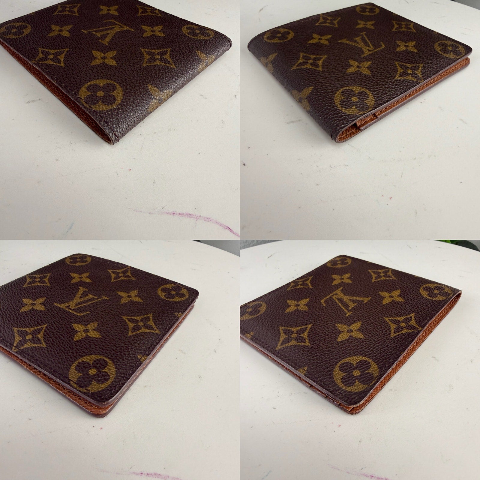 Louis Vuitton Monogram Canvas Brown Bifold Wallet Card Holder Authentic Pre Owned