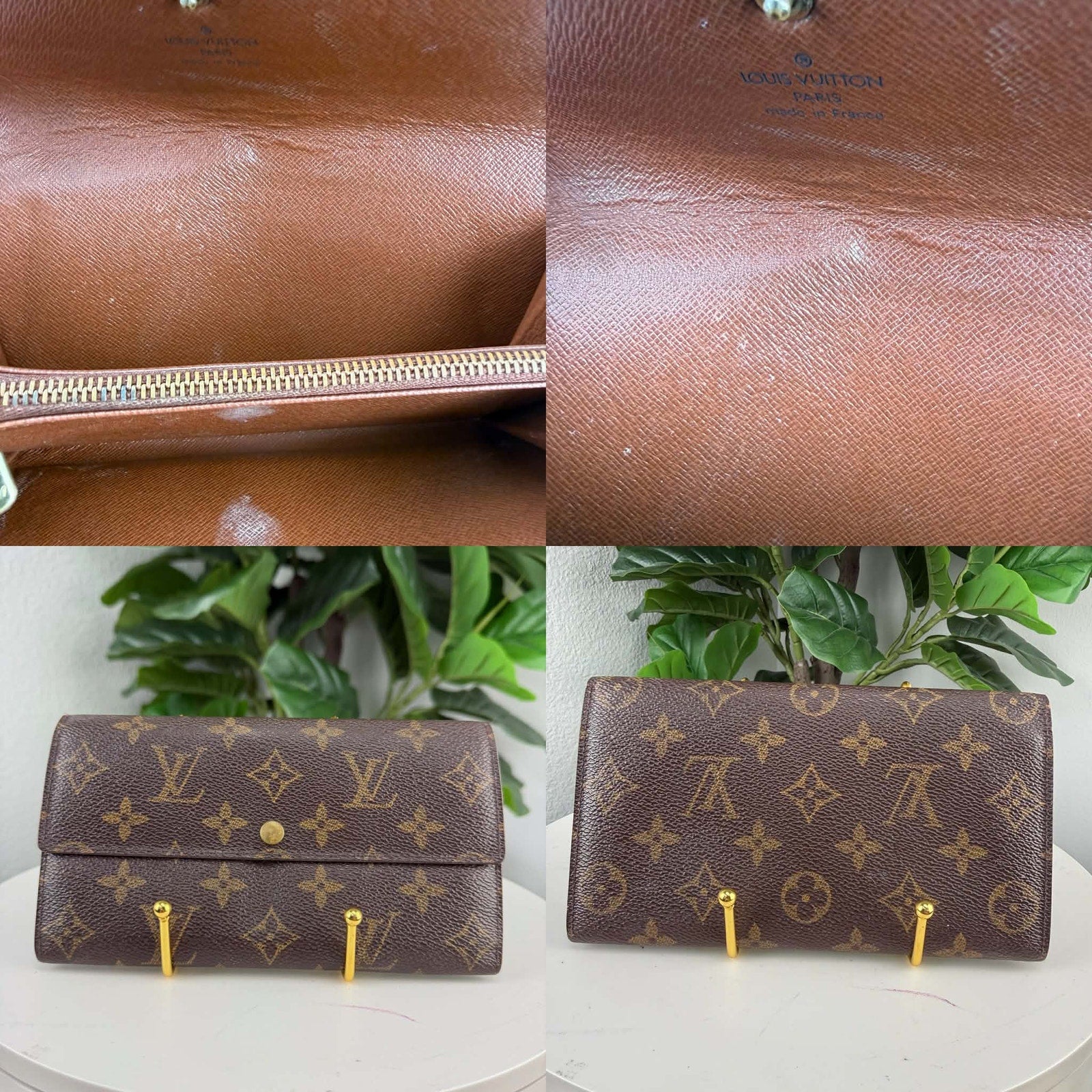 Louis Vuitton Monogram Porte Tresor Wallet Brown Canvas Authentic Pre Owned