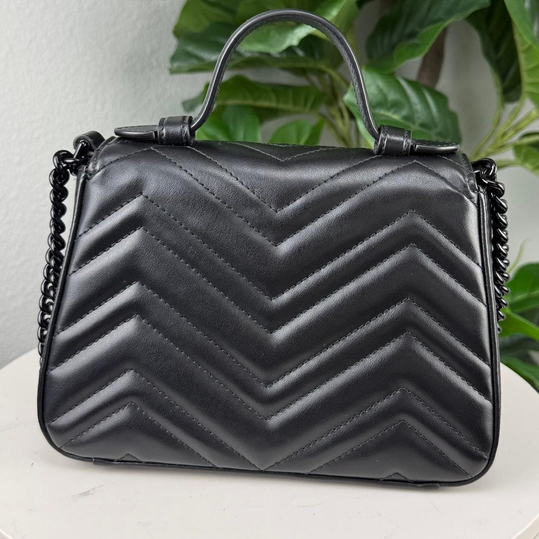 Authentic Gucci GG Marmont Top Handle Shoulder Bag