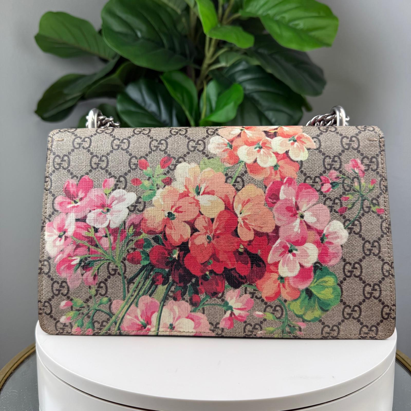 💎Authentic Gucci Dionysus Shoulder Bag GG Supreme Blooms Small Antique