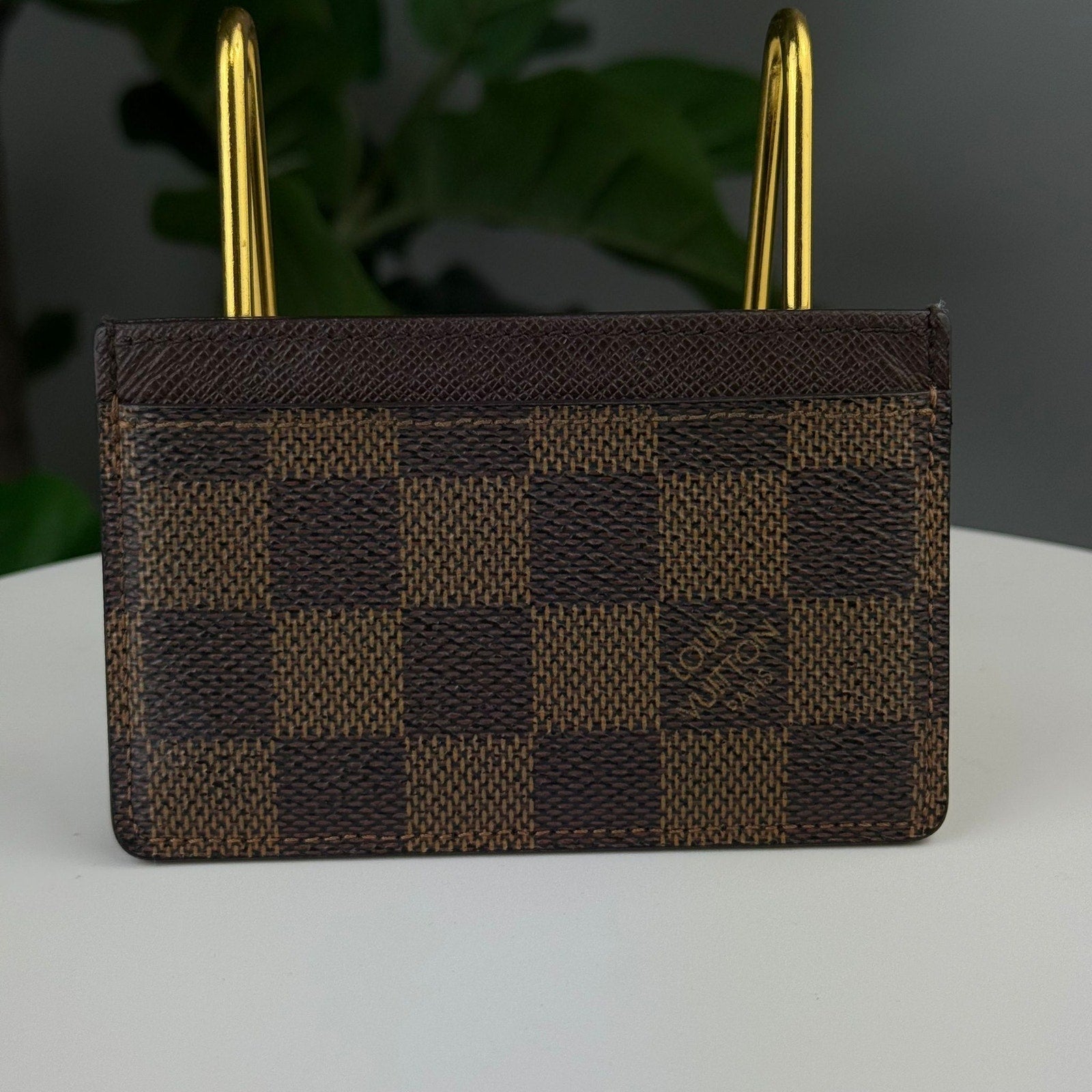 Authentic Louis Vuitton Damier Ebene Canvas Card Holder