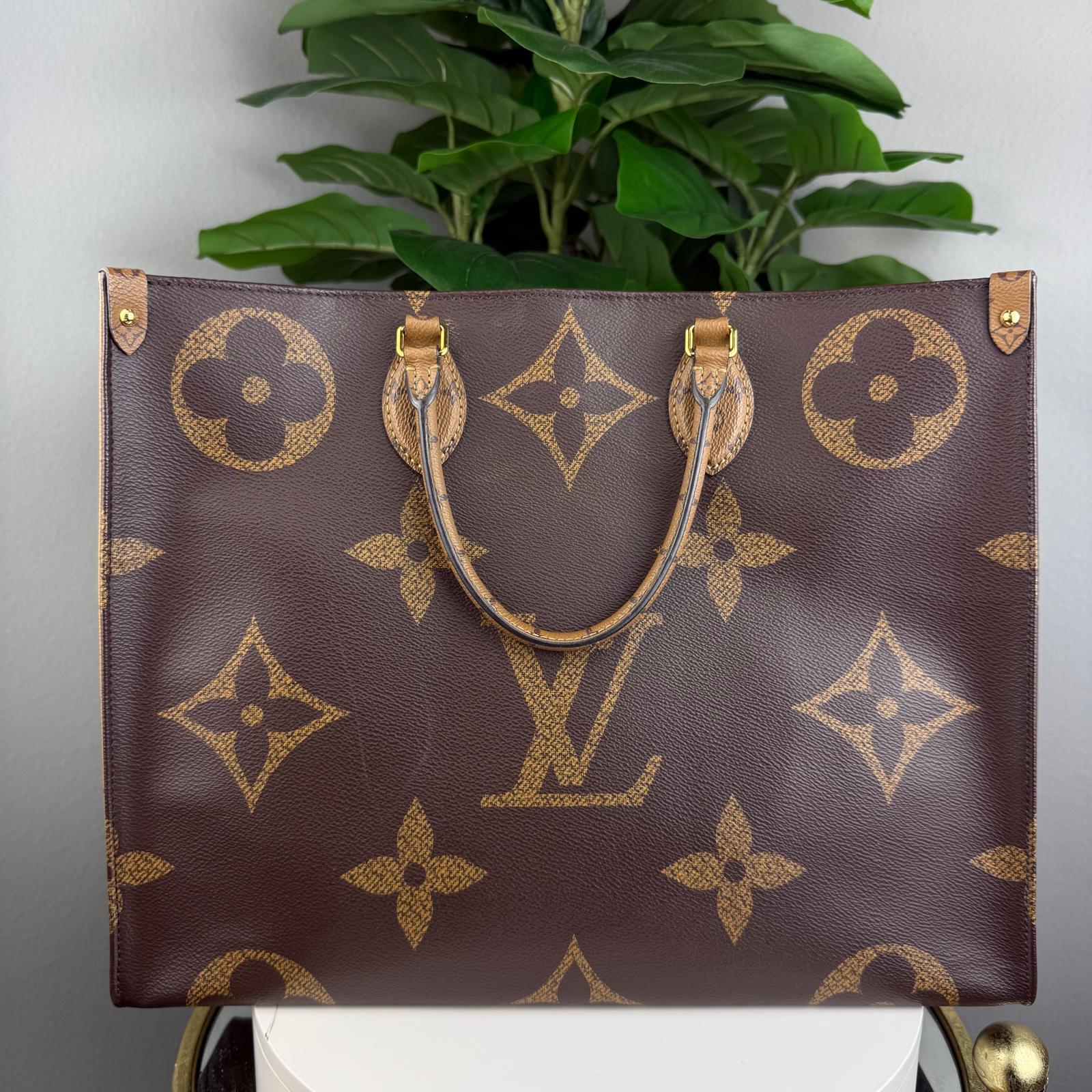 Authentic Louis Vuitton On The Go GM Reverse Monogram Tote Bag
