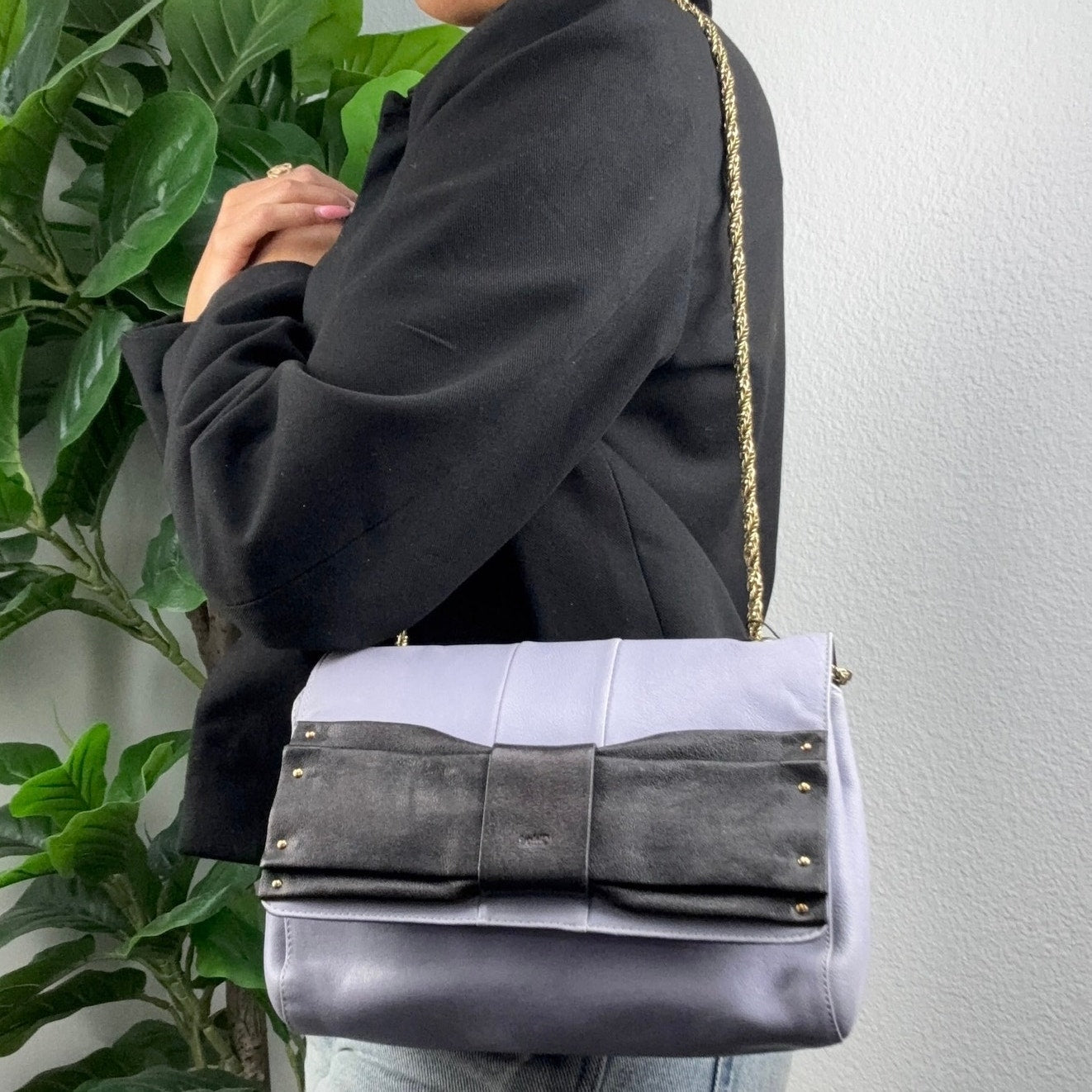 Chloe Lavander Small June Bow Shoulder Bag