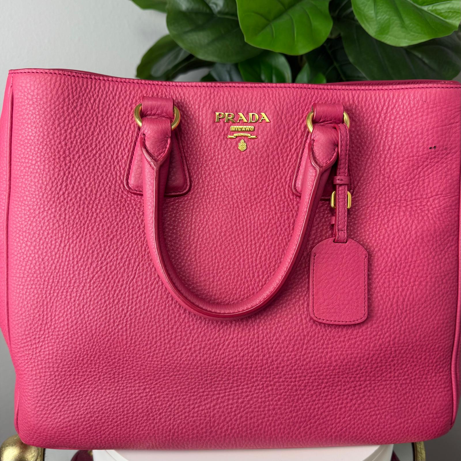 💎Authentic Prada Vitello Daino Tote Bag Pink