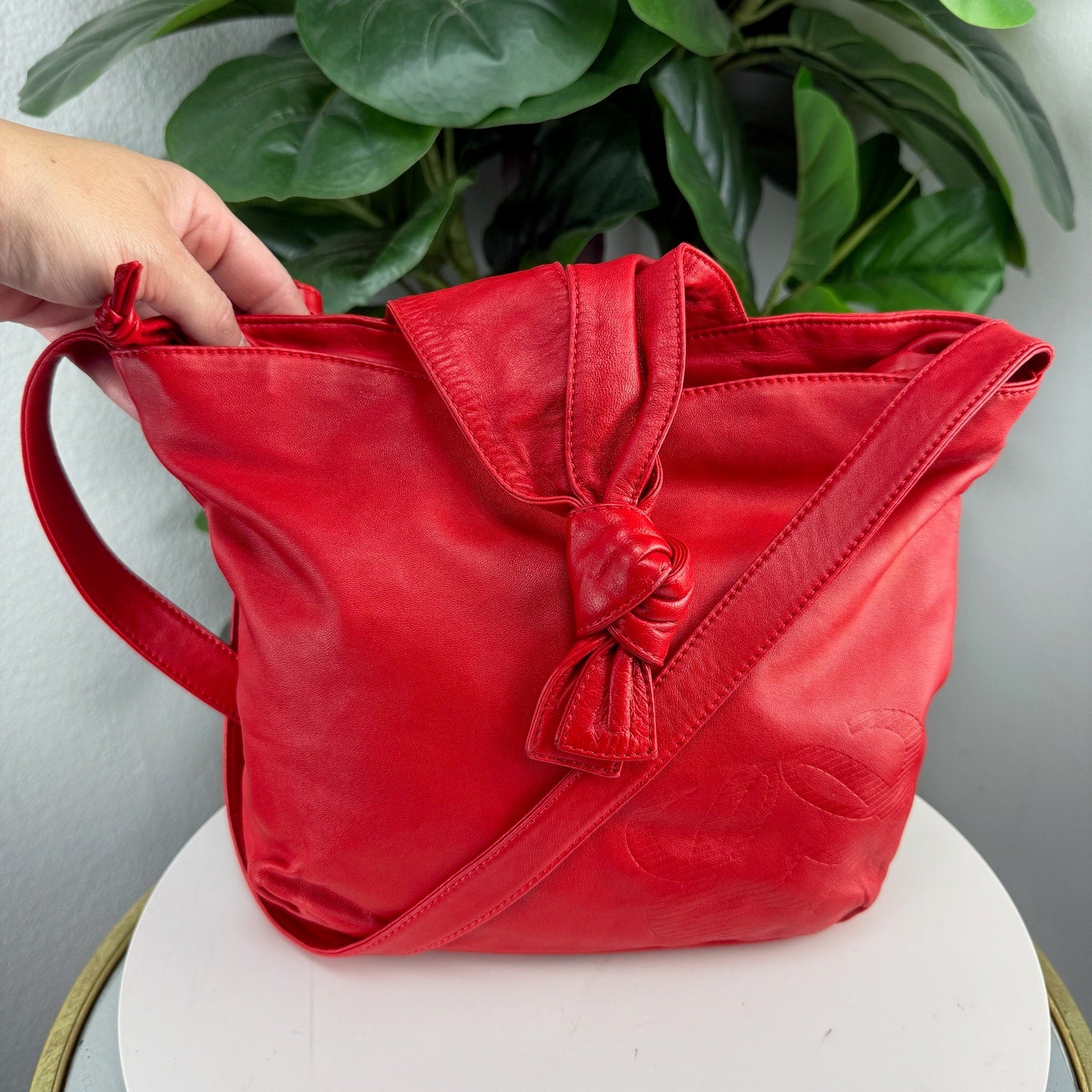 Loewe Madrid Red Leather Shoulder Bag