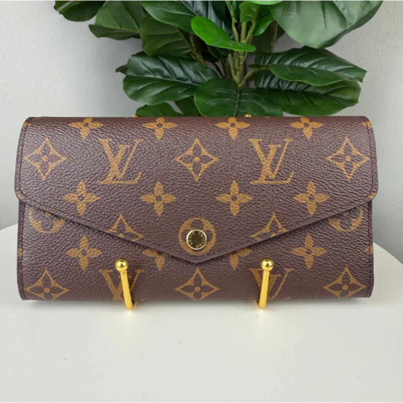 💎Authentic Louis Vuitton Monogram Portefeuille Sarah Long Wallet Rose Ballerine
