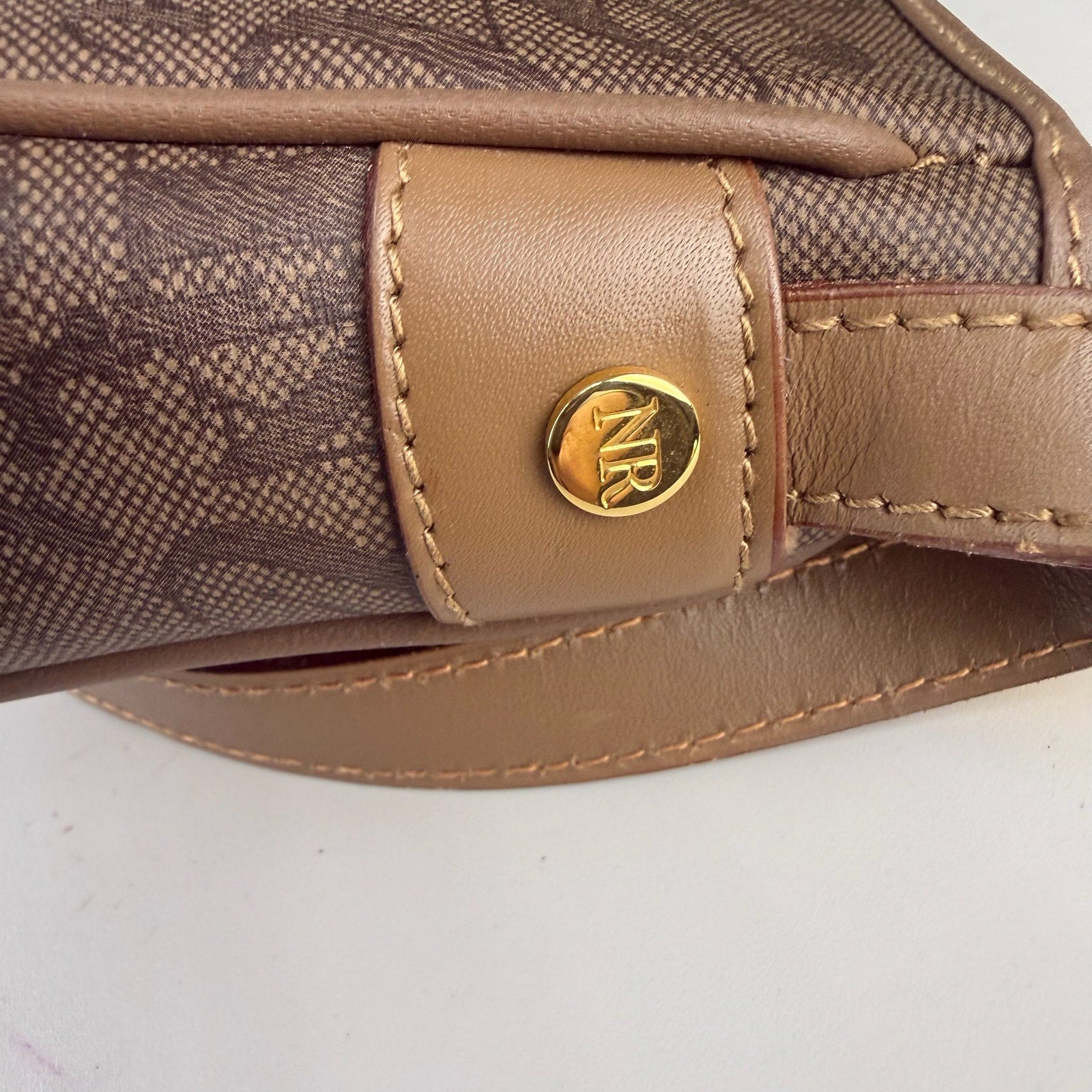Nina Ricci Monogram Canvas Brown Crossbody Bag Authentic Pre Owned