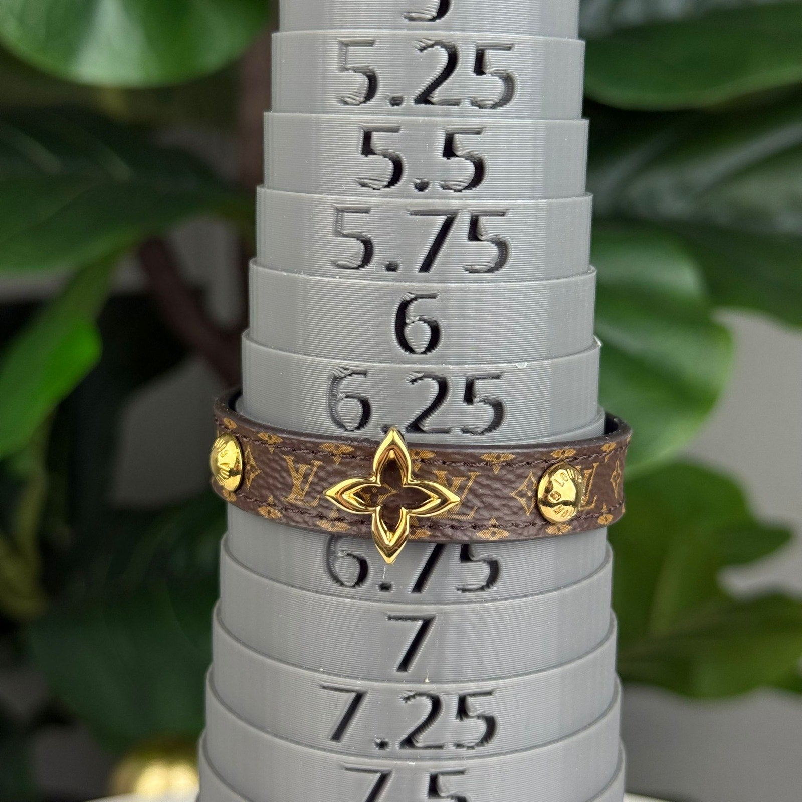 Authentic Louis Vuitton Monogram Blooming Bracelet Brown Gold