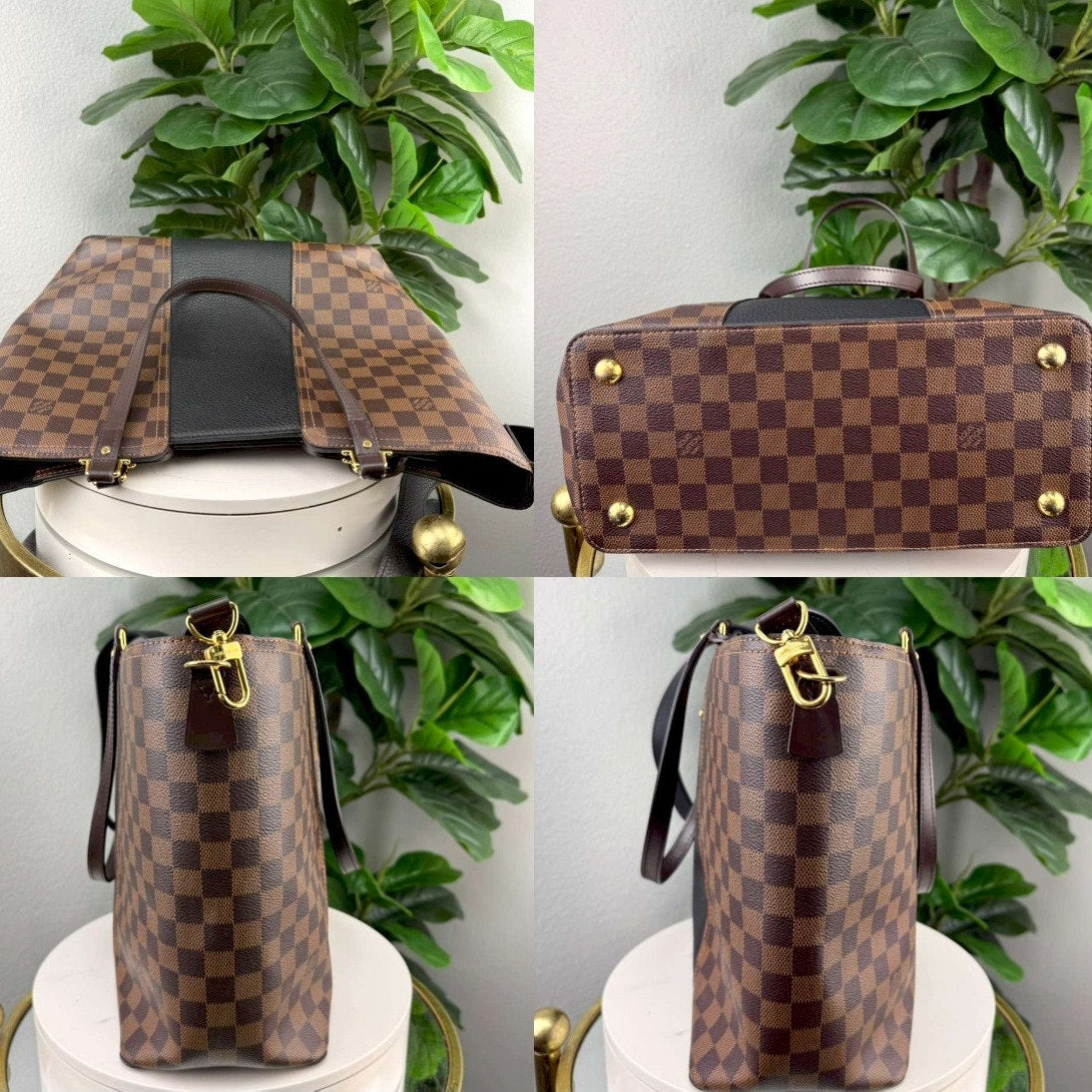 Authentic Louis Vuitton Damier Ebene Jersey Black/Brown Shoulder Bag