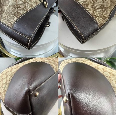 Authentic Gucci GG Canvas Lovely Heart Tote Bag