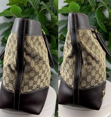 Authentic Gucci GG Canvas Lovely Heart Tote Bag