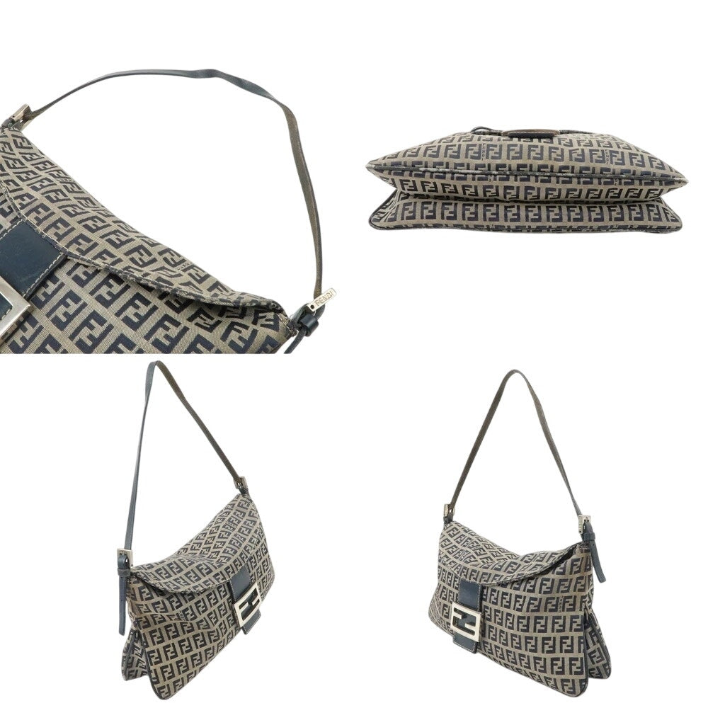 Authentic FENDI Zucchino Mamma Baguette Shoulder Bag