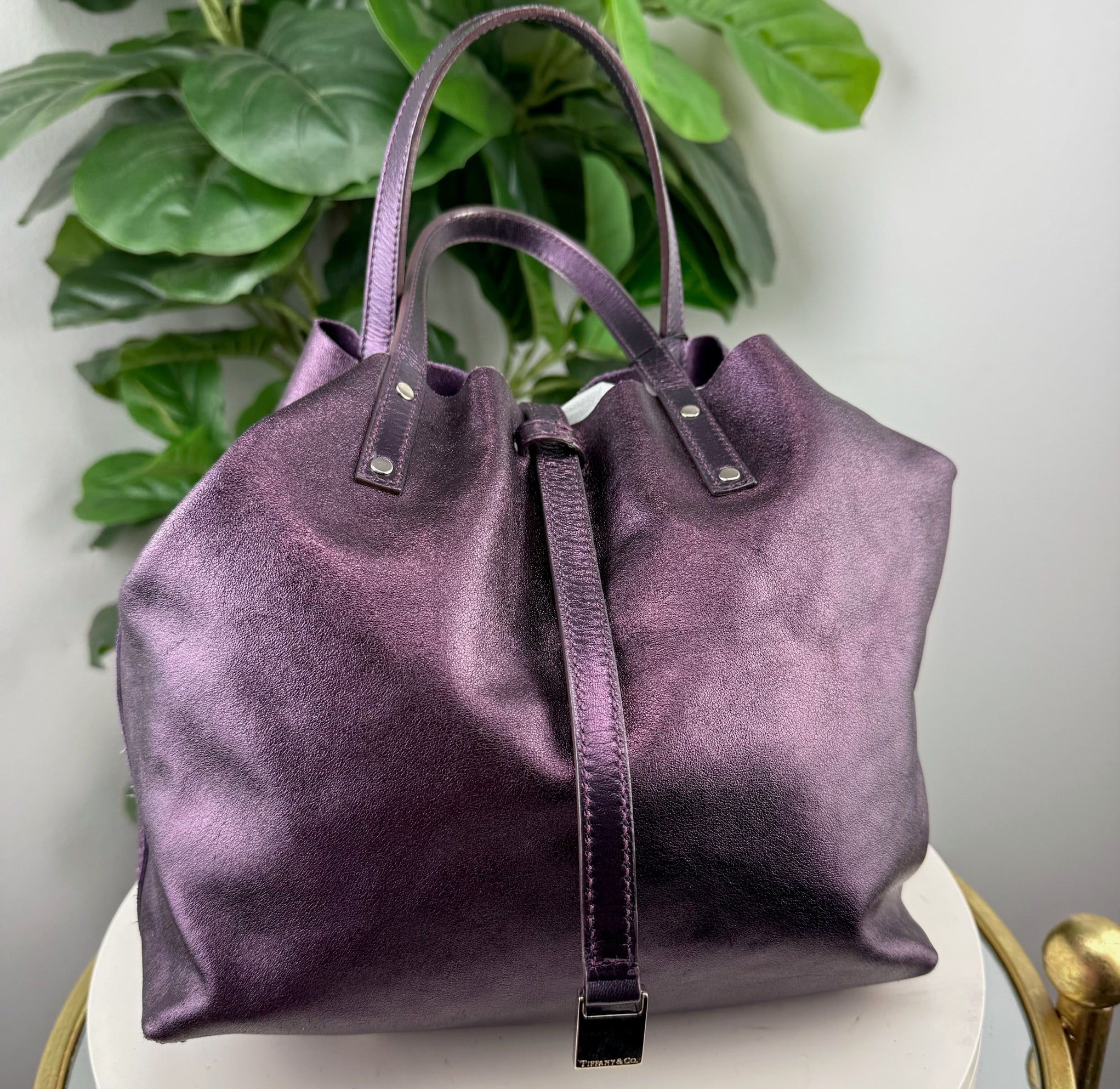Authentic Tiffany & Co. Metallic Reversible Tote Bag - Certificate of Authenticity included