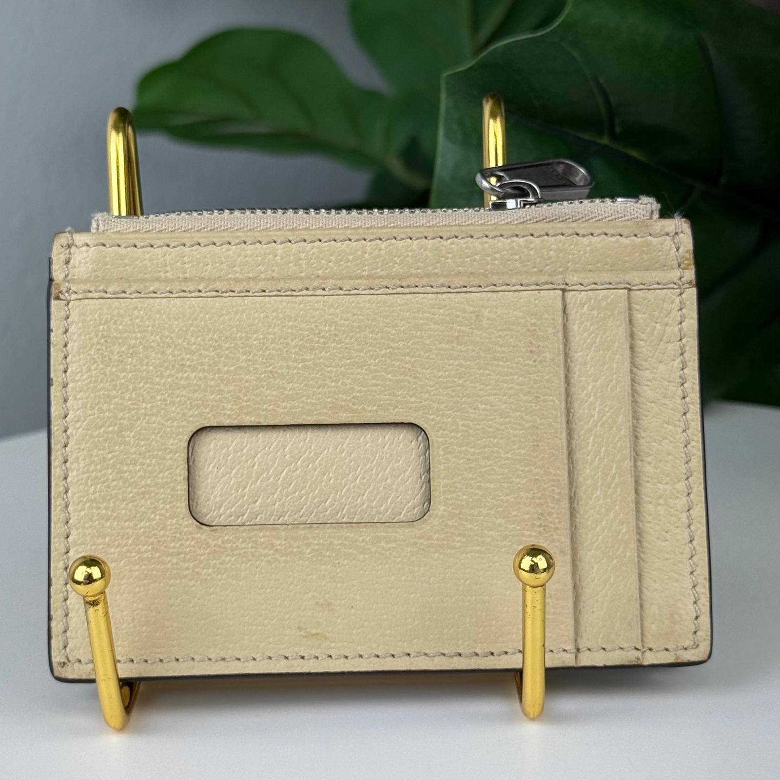 Authentic Gucci Sherry Leather Brown Card Case