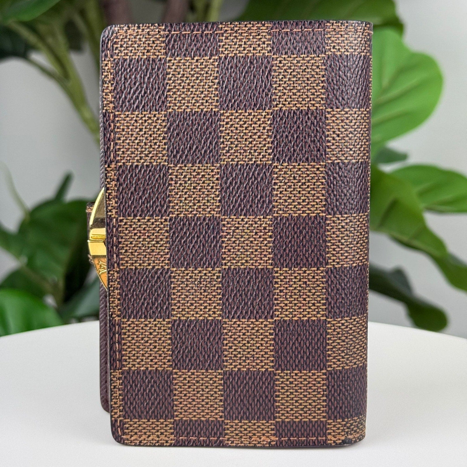 Authentic Louis Vuitton Damier Portefeuille Viennois Canvas Bi-fold Wallet Brown