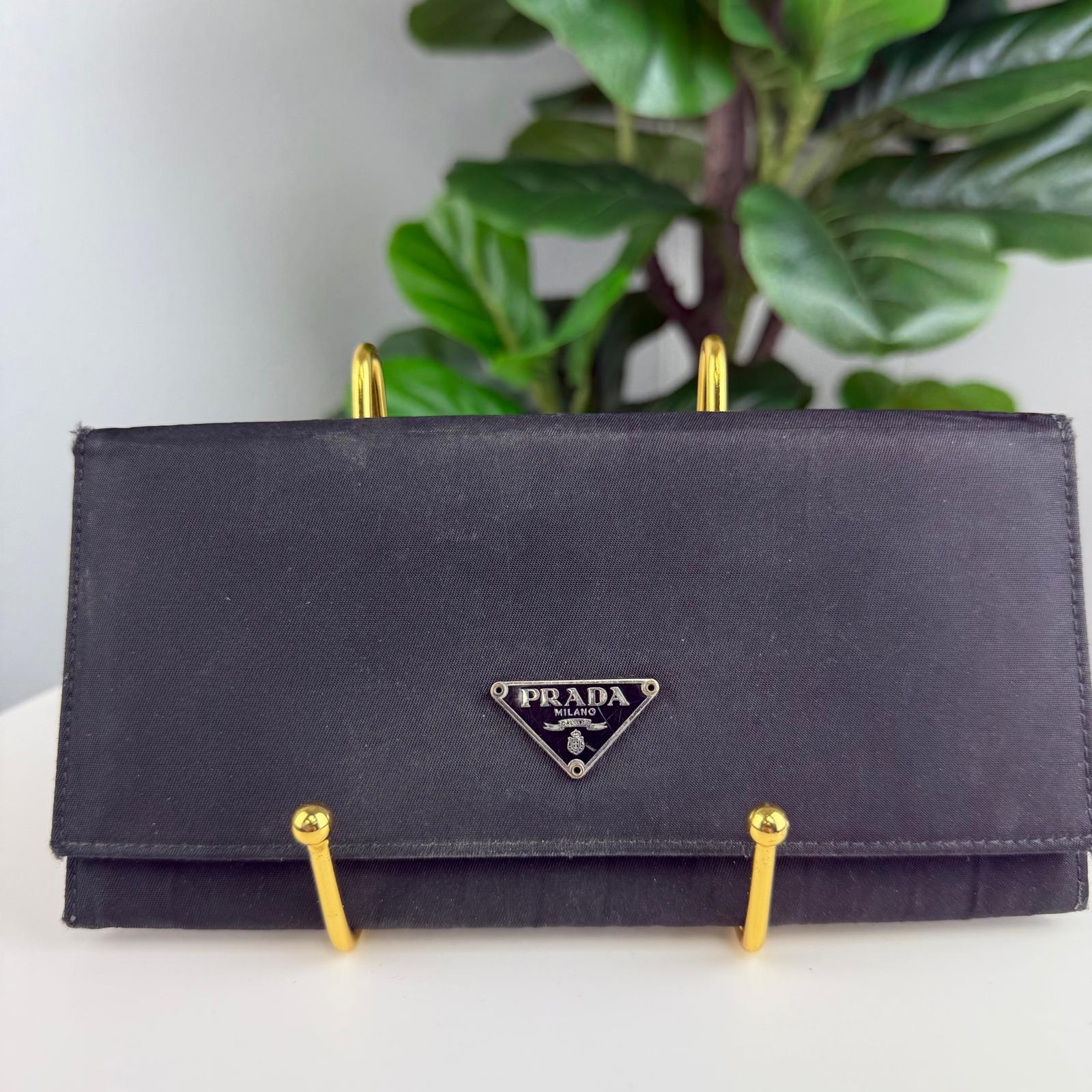 Authentic Prada Tessuto Nero Long Wallet Black