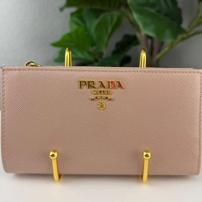 Authentic Prada Saffiano Leather Wallet Beige