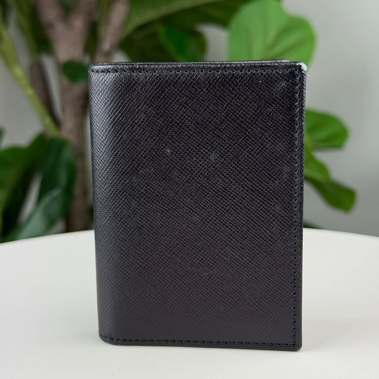 Authentic PRADA Bi-fold Wallet Saffiano Leather Black