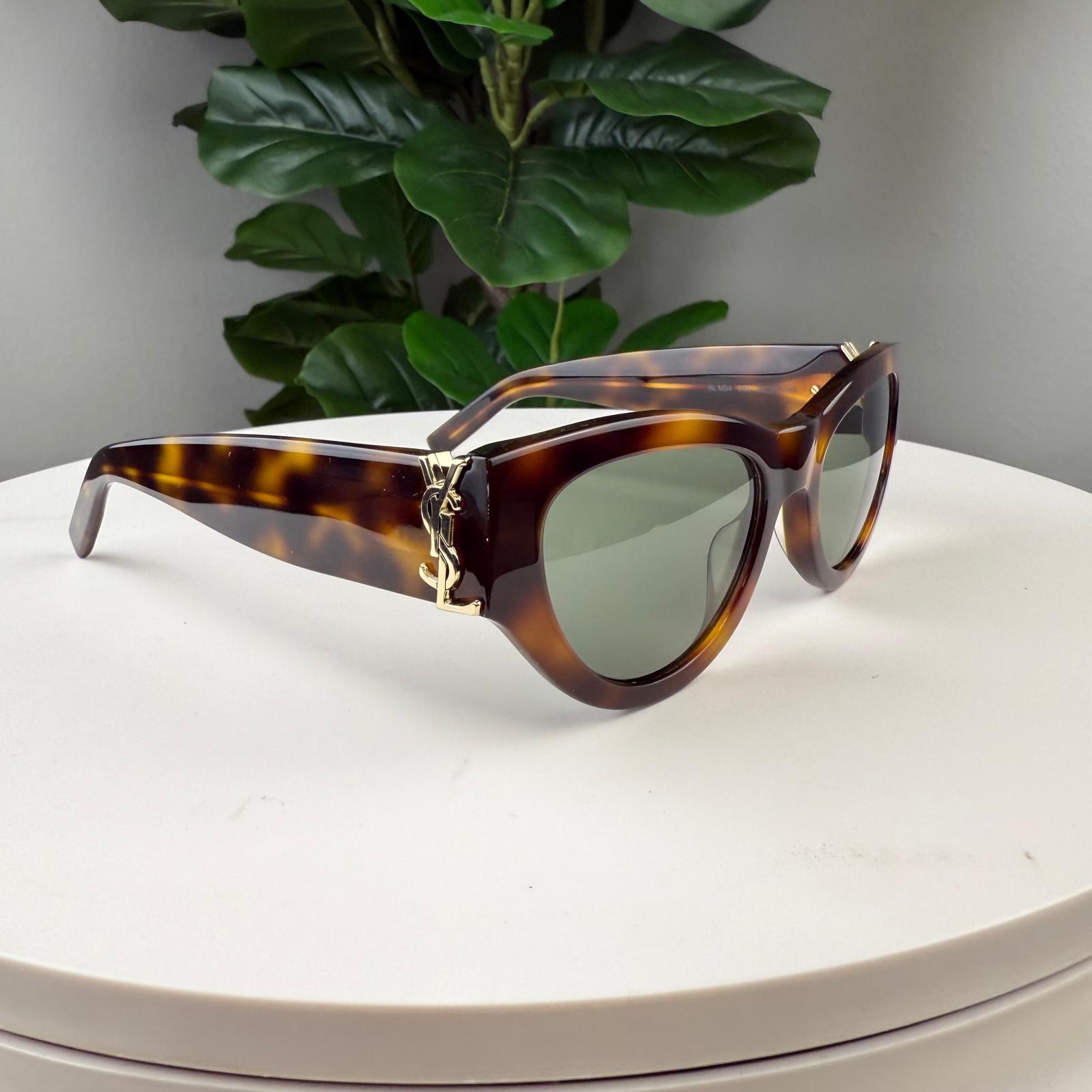 💎YSL Saint Laurent Eyewear Tortoiseshell Cat-eye Frame Sunglasses