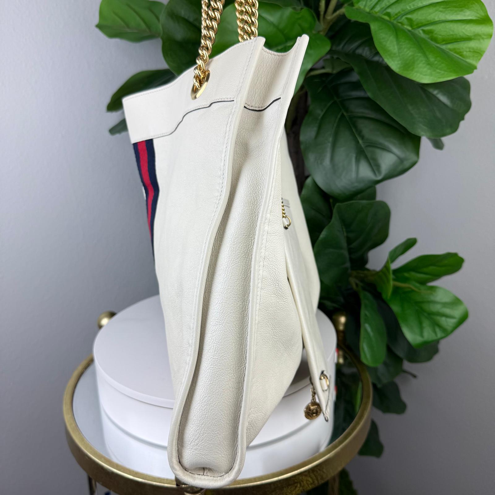 Authentic Gucci White Rajah Tiger Head Shoulder Bag