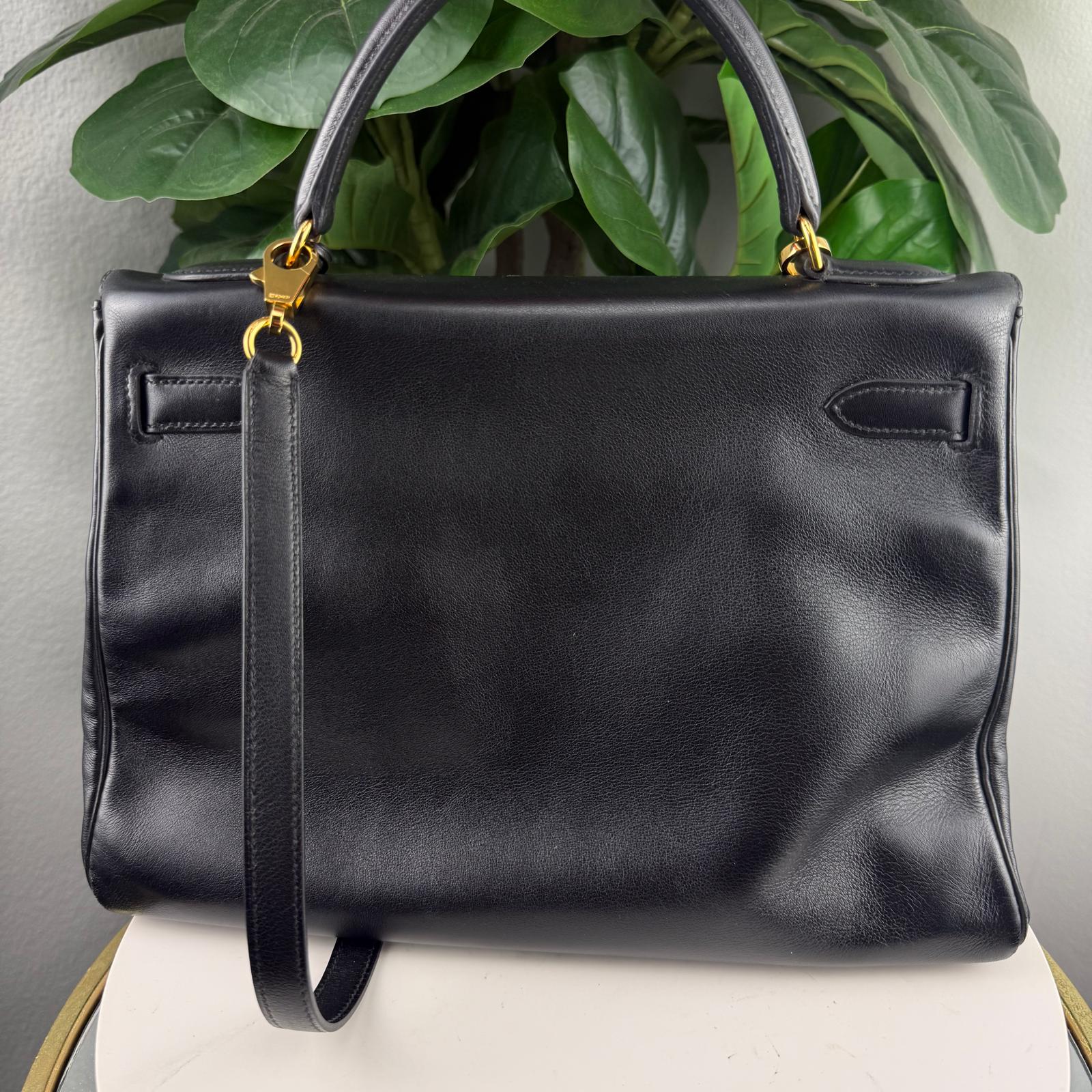 Authentic Hermes Kelly Bag Serpenti Forever Shoulder Bag Black