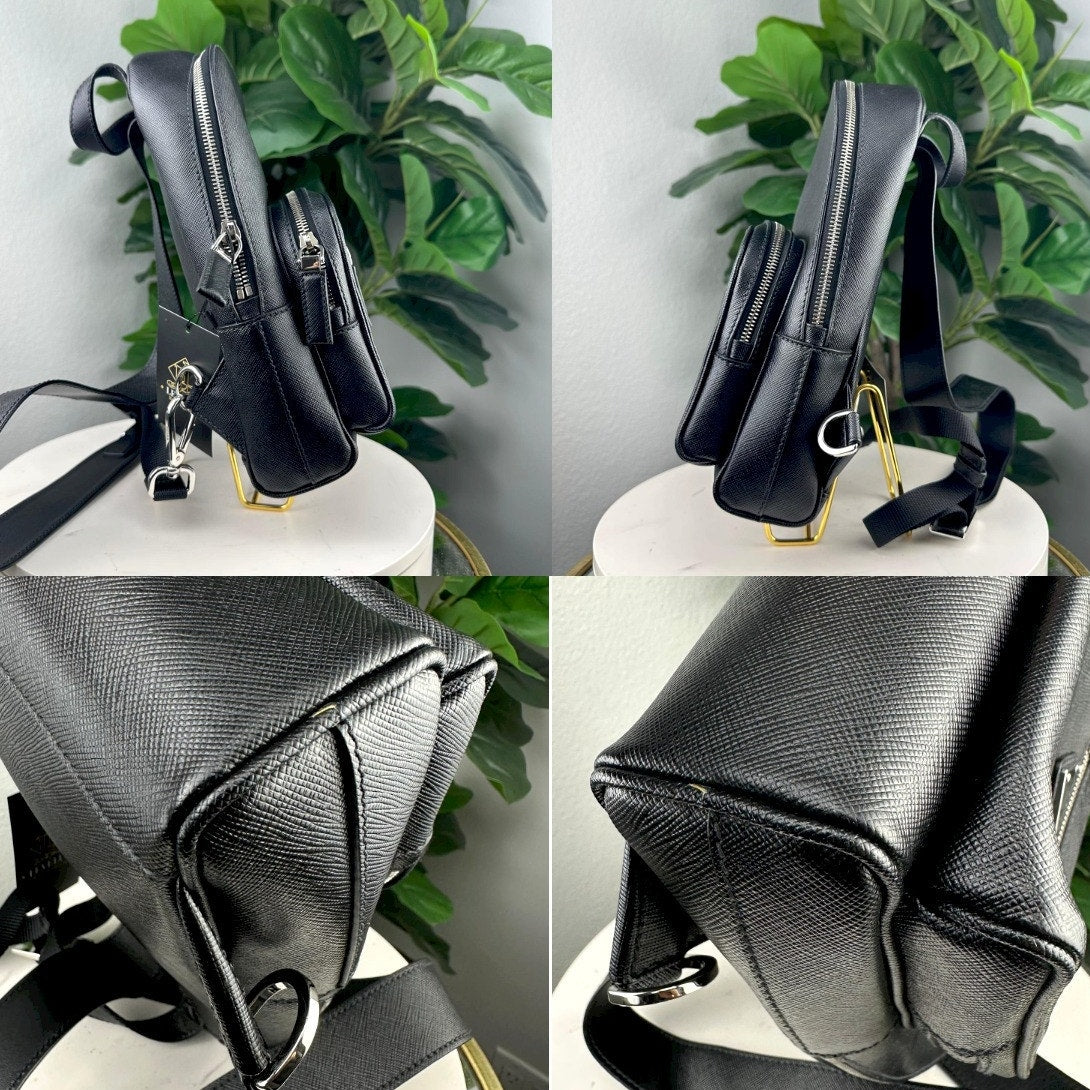 Authentic Prada Convertible Sling Backpack Black