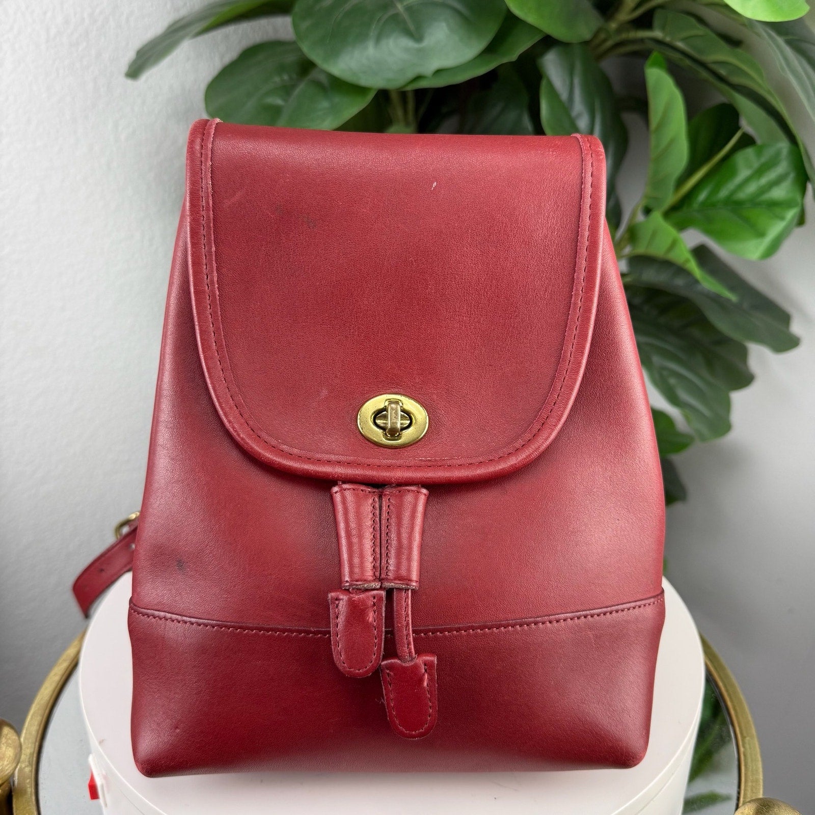 Coach Drawstring Daypack Red