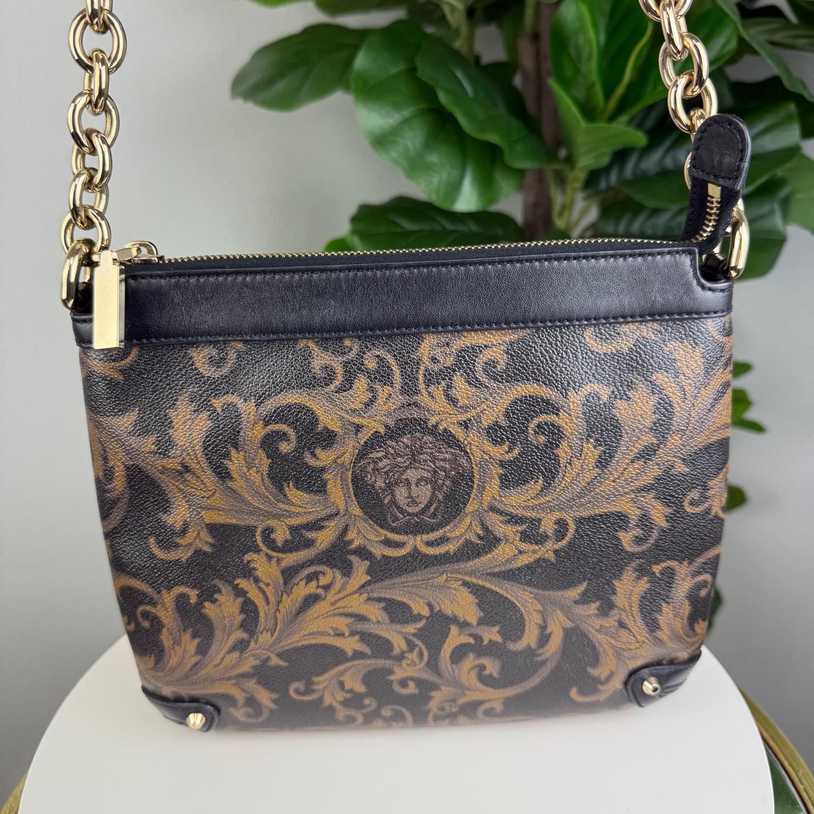 Authentic Versace Medusa Barocco Pattern Crossbody Bag