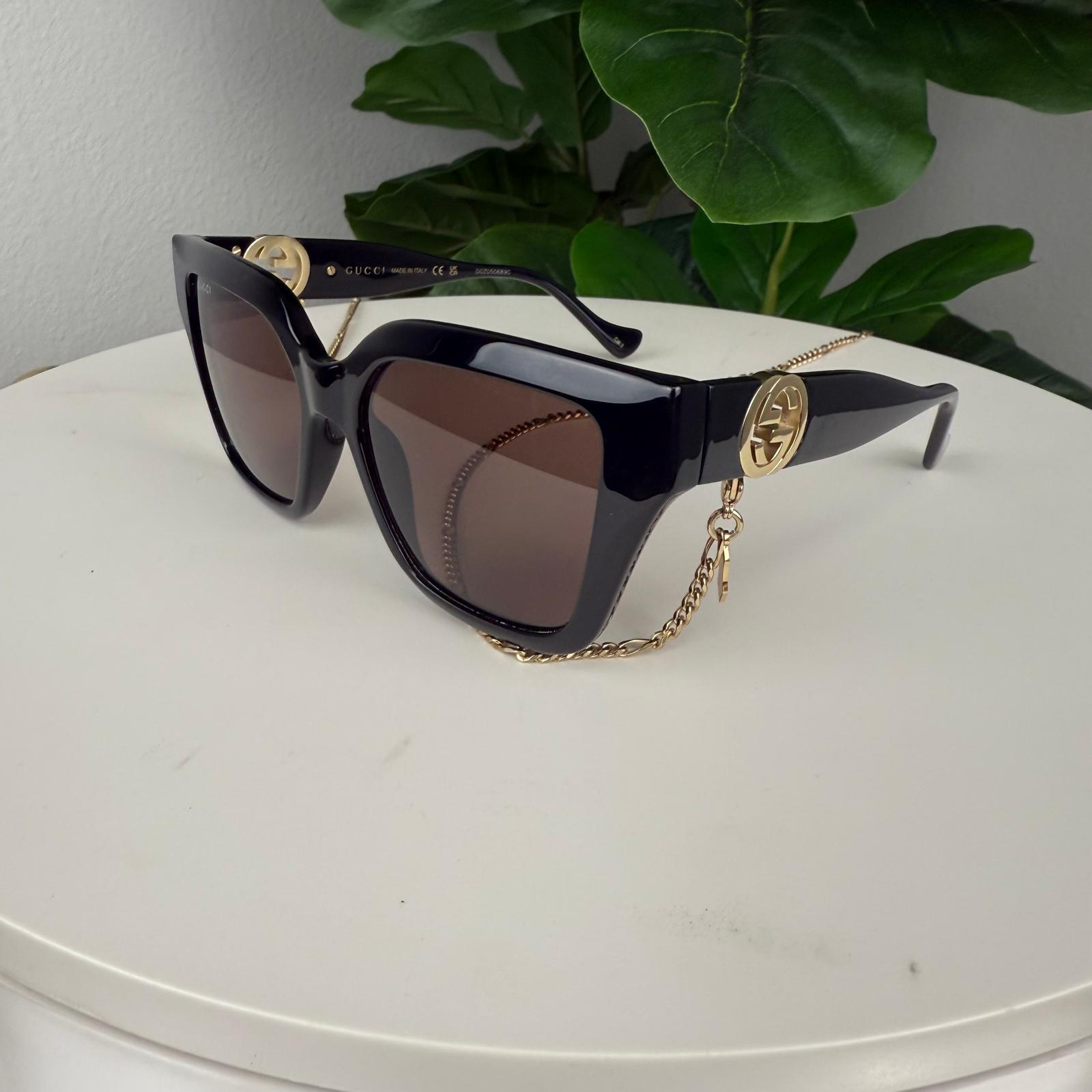 Authentic Gucci Sunglasses with Chain Gently Used