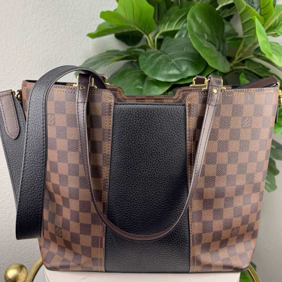 Authentic Louis Vuitton Damier Ebene Jersey Black/Brown Shoulder Bag