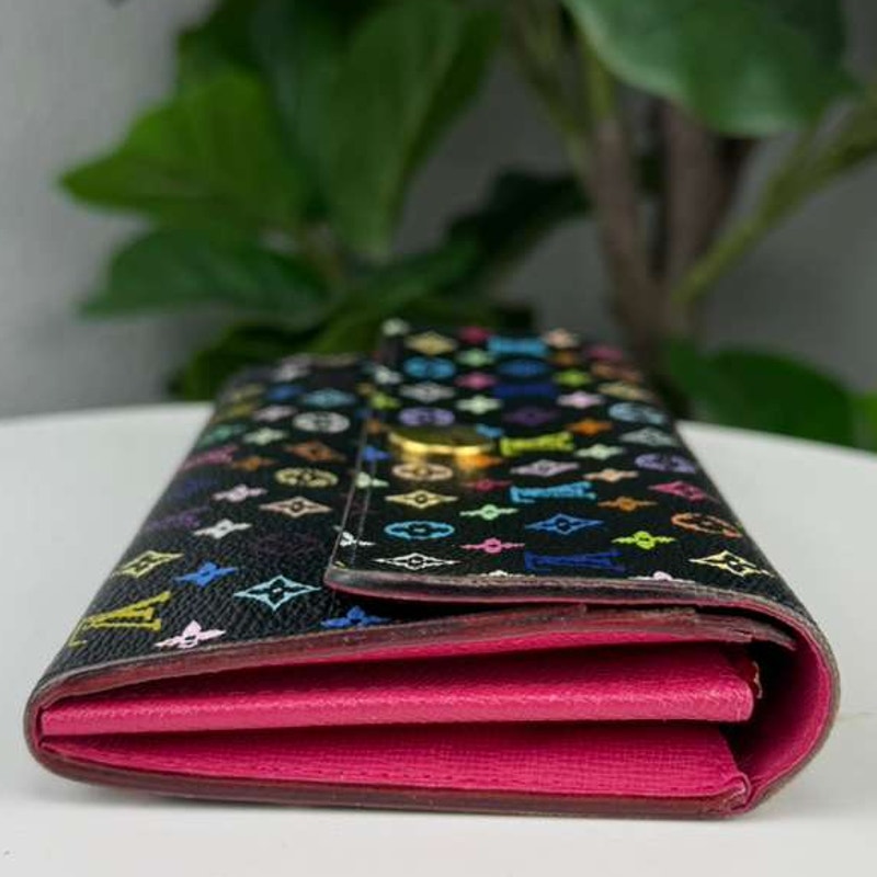 Authentic Louis Vuitton Takashi Murakami Monogram Multicolour Sarah Wallet