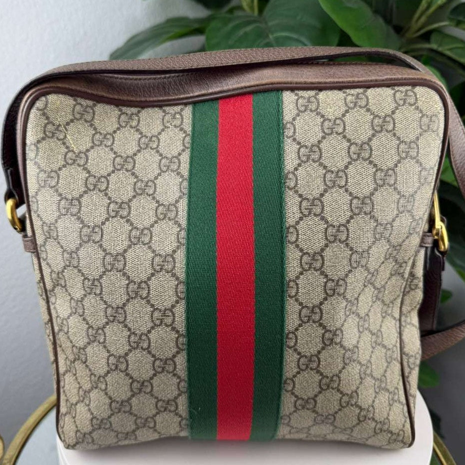 Authentic Gucci Ophidia GG Supreme Messenger Bag Beige