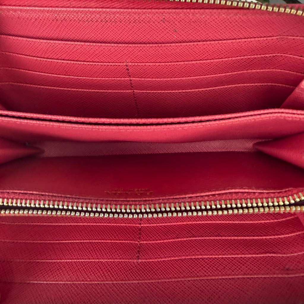 Authentic Prada Saffiano Leather Continental Zip Wallet