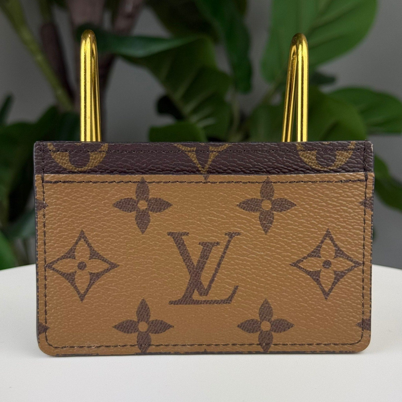 Authentic Louis Vuitton Monogram Reverse Porte Cartes Simple Card Case